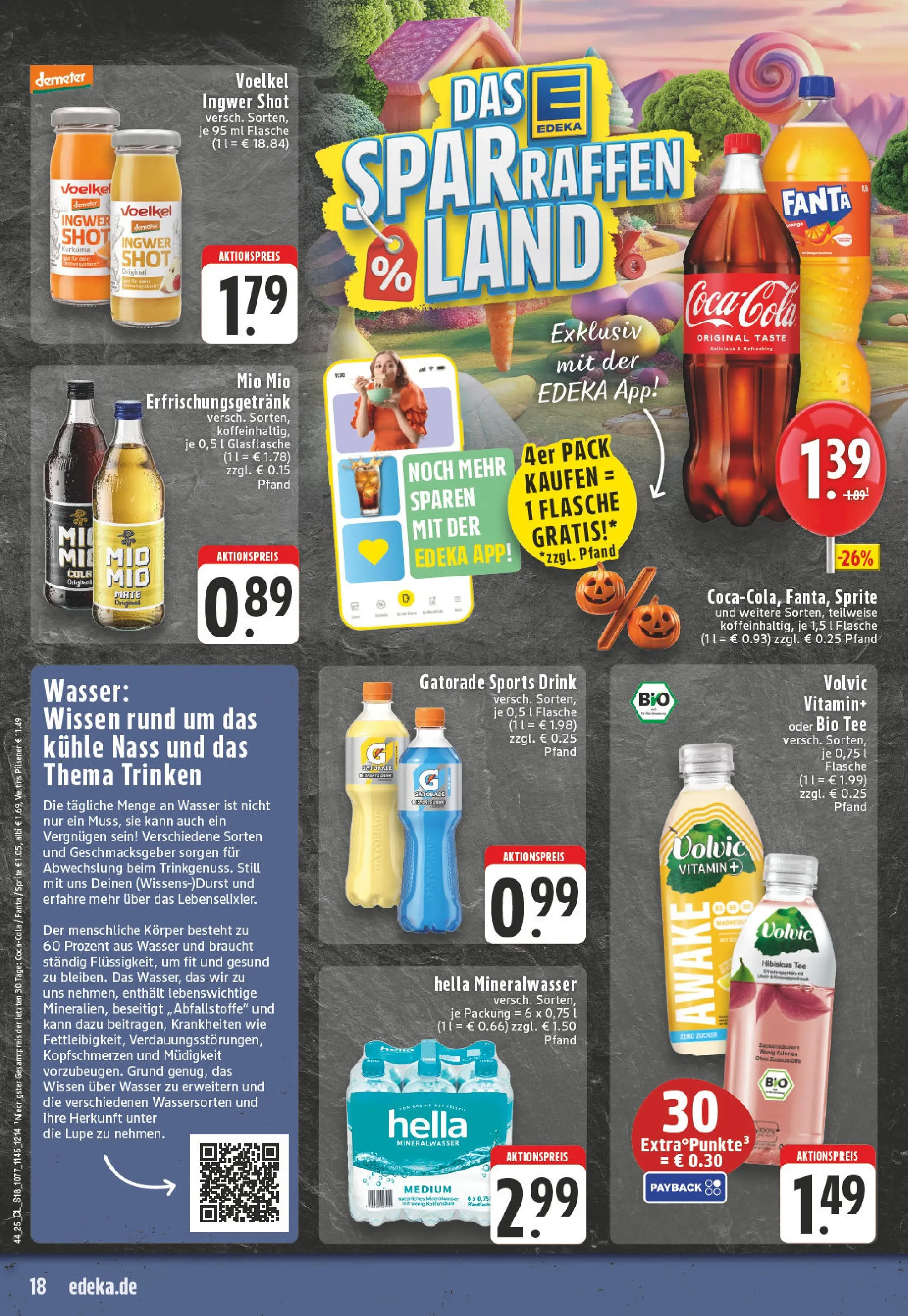 Edeka prospekt Herne	 (ab 26.10.2025) » Angebote Online | Seite: 18 | Produkte: Mineralwasser, Wasser, Hella, Veltins