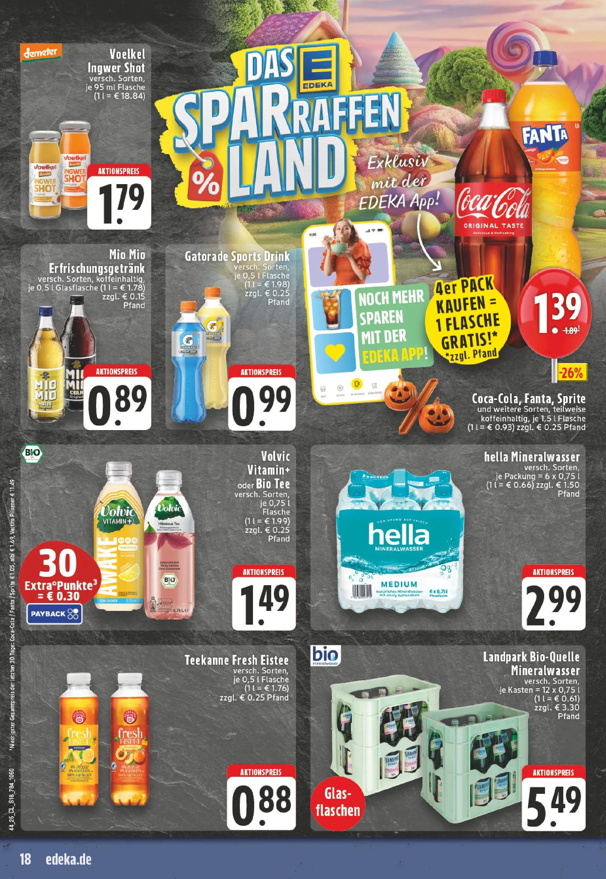 Edeka prospekt Roetgen	 (ab 26.10.2025) » Angebote Online | Seite: 18 | Produkte: Mineralwasser, Teekanne, Tee, Volvic