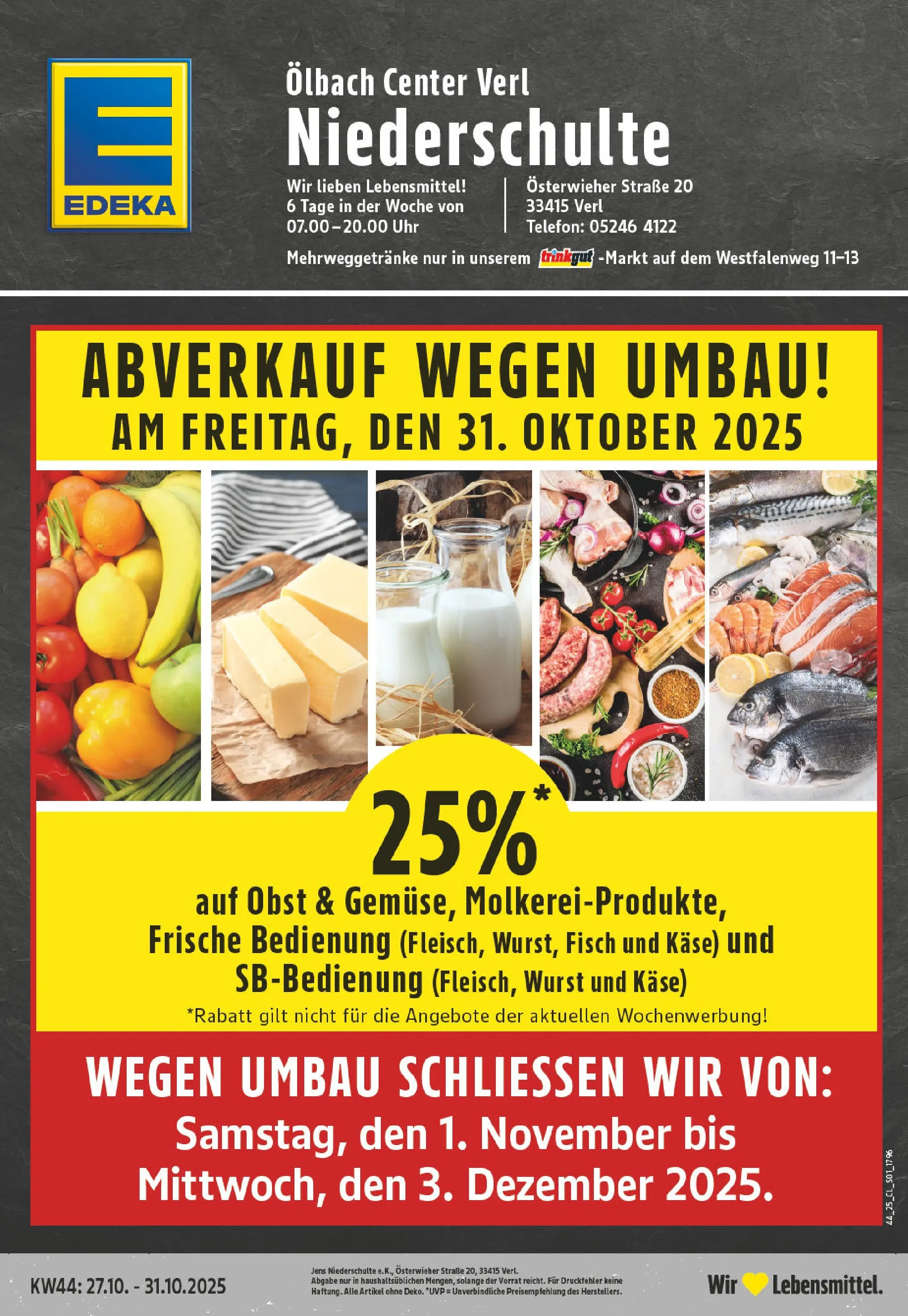 Edeka prospekt Verl	 (ab 26.10.2025) » Angebote Online | Seite: 1 | Produkte: Käse, Fisch, Wurst, Telefon