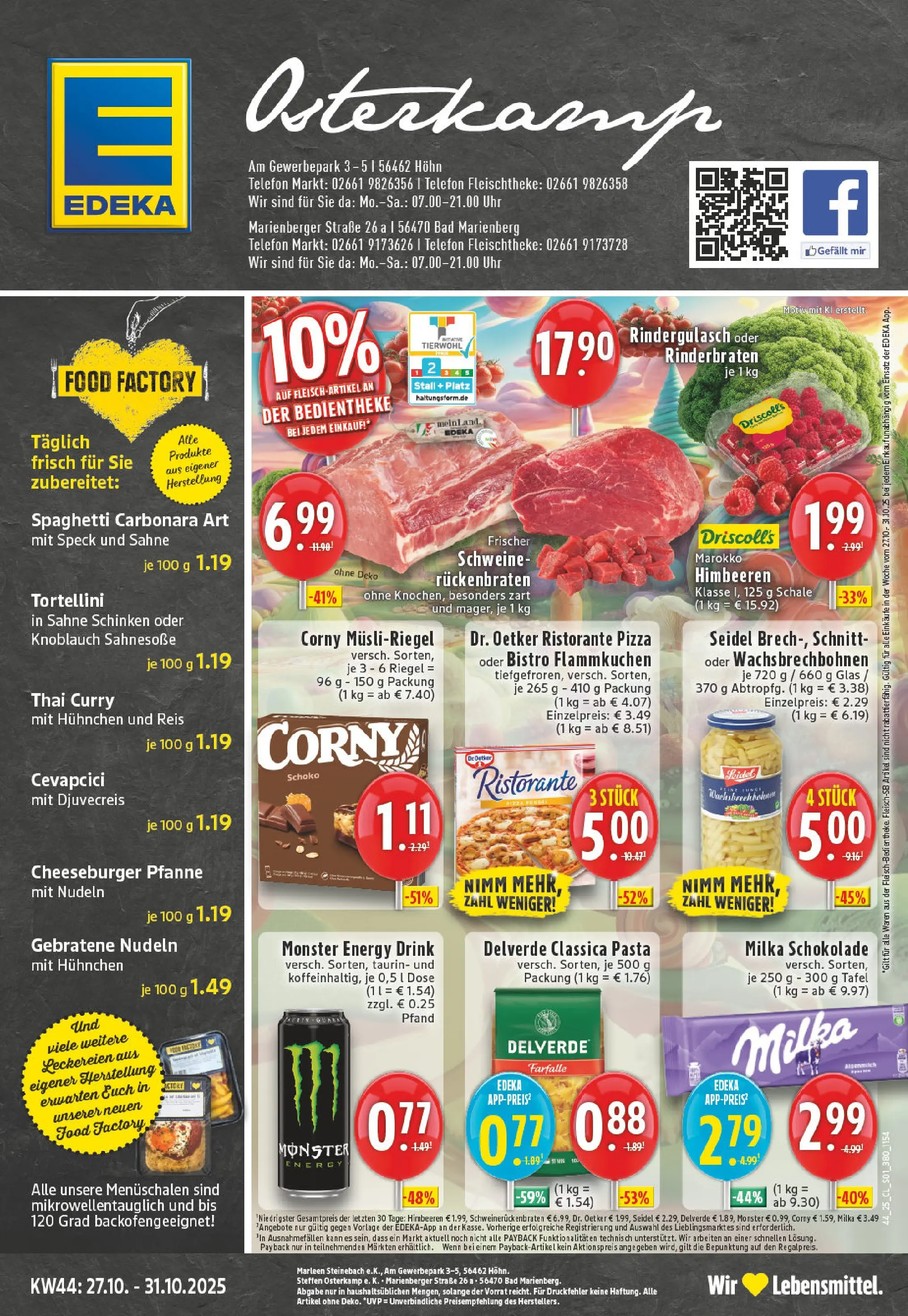 Edeka prospekt Höhn	 (ab 26.10.2025) » Angebote Online | Seite: 1 | Produkte: Rinderbraten, Rindergulasch, Monster, Knoblauch