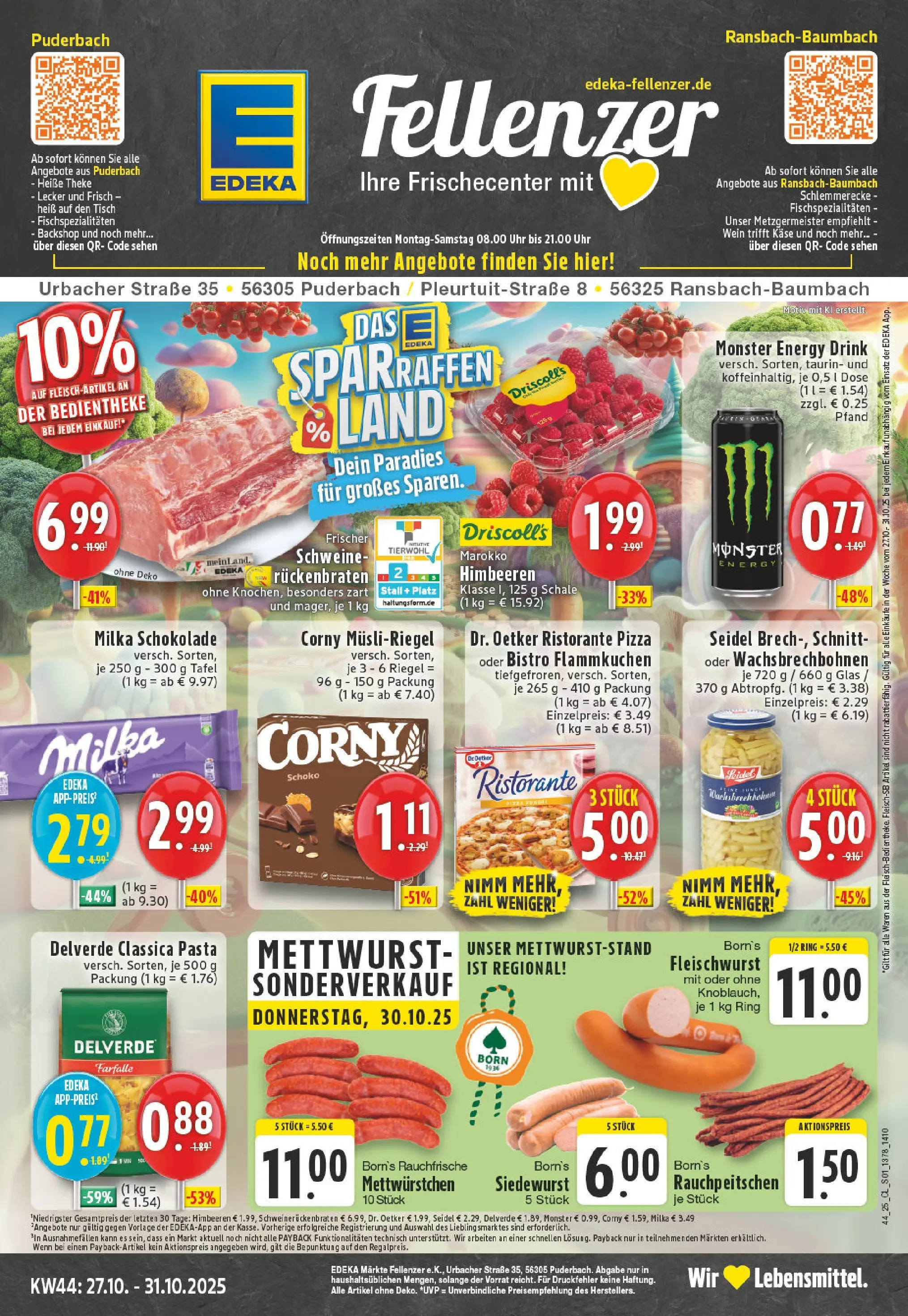 Edeka prospekt Ransbach-Baumbach	 (ab 26.10.2025) » Angebote Online | Seite: 1 | Produkte: Energy, Schokolade, Monster, Pasta