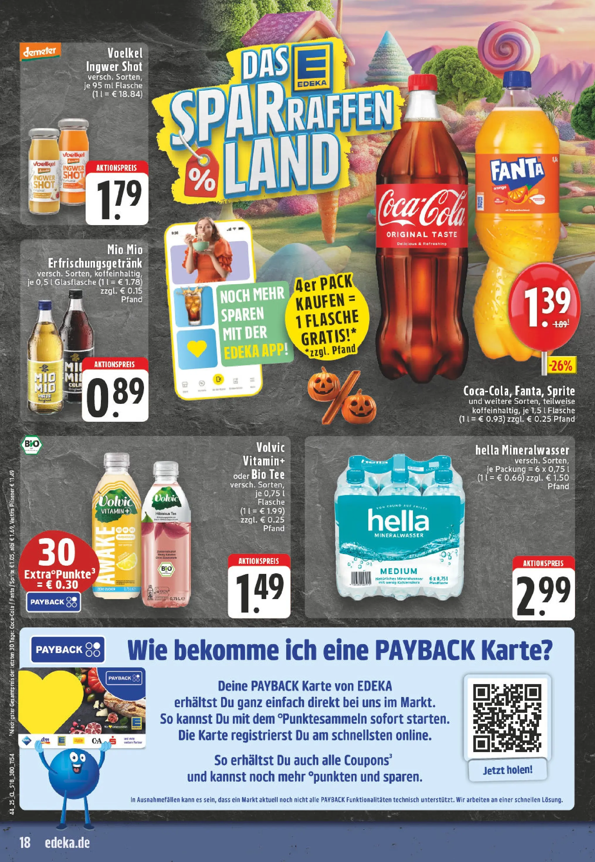 Edeka prospekt Höhn	 (ab 26.10.2025) » Angebote Online | Seite: 18 | Produkte: Mineralwasser, Tee, Volvic, Veltins