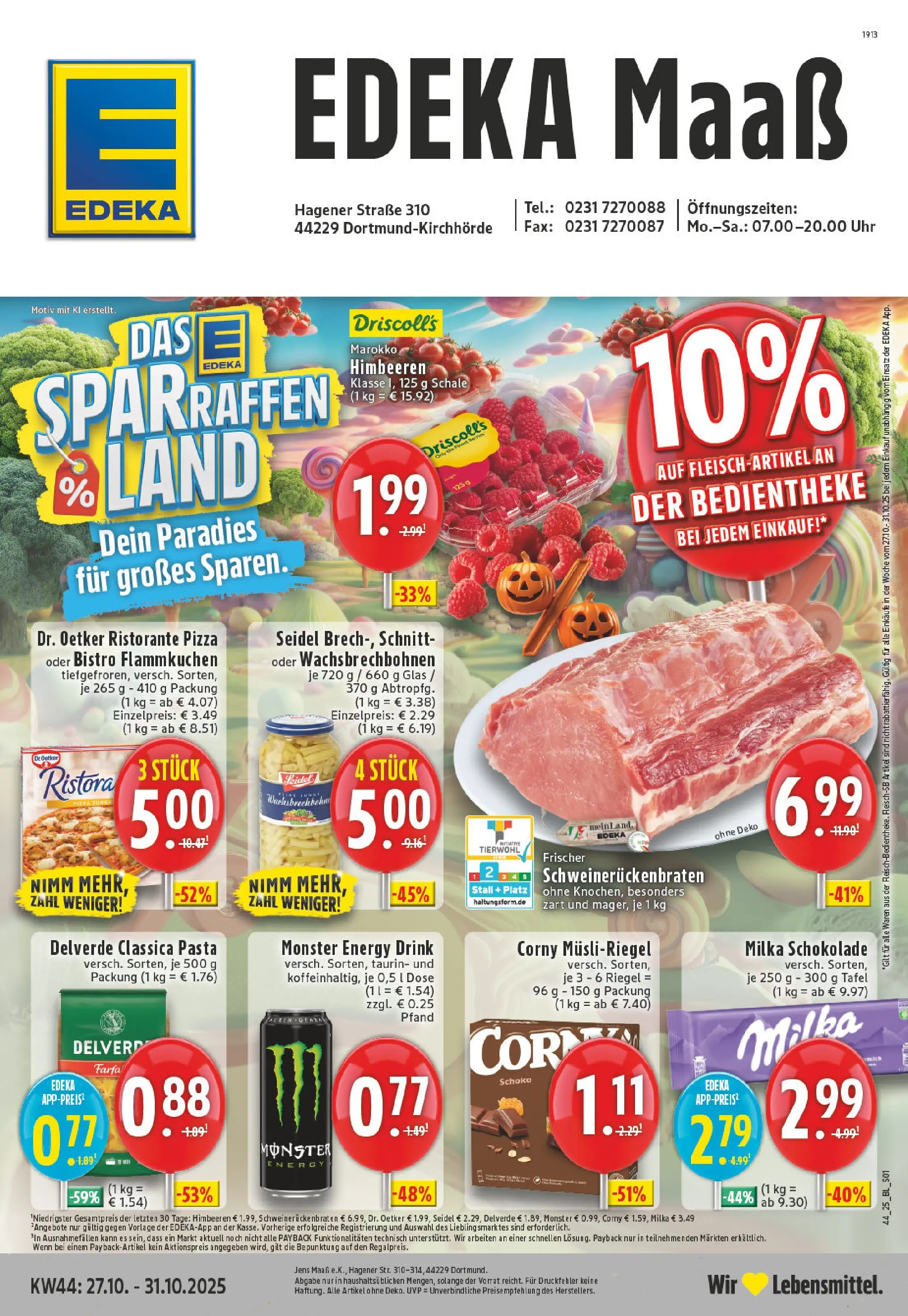 Edeka prospekt Dortmund	 (ab 26.10.2025) » Angebote Online | Seite: 1 | Produkte: Milka schokolade, Milka, Monster, Uhr