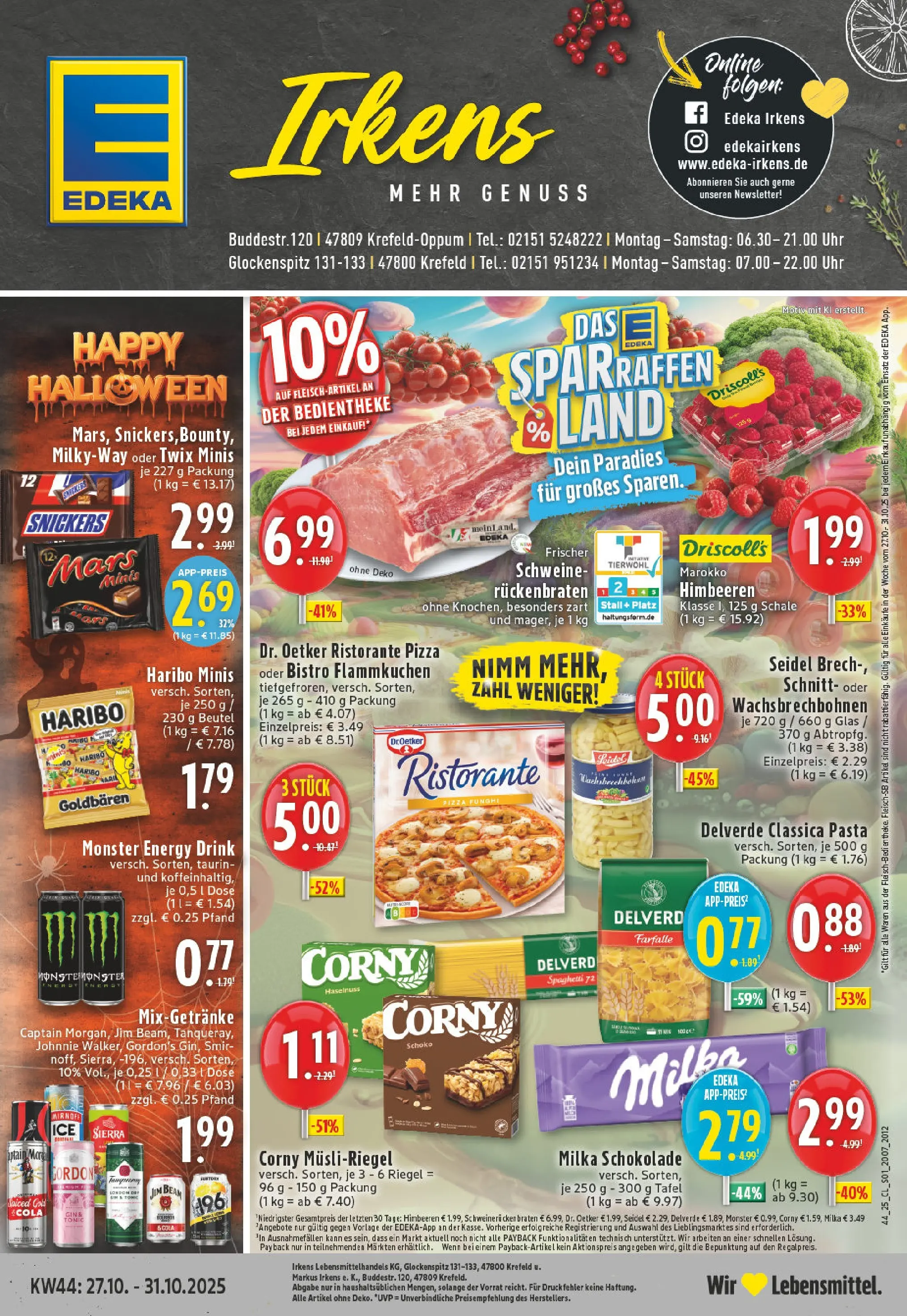 Edeka prospekt Krefeld	 (ab 26.10.2025) » Angebote Online | Seite: 1 | Produkte: Energy, Monster, Pizza, Uhr