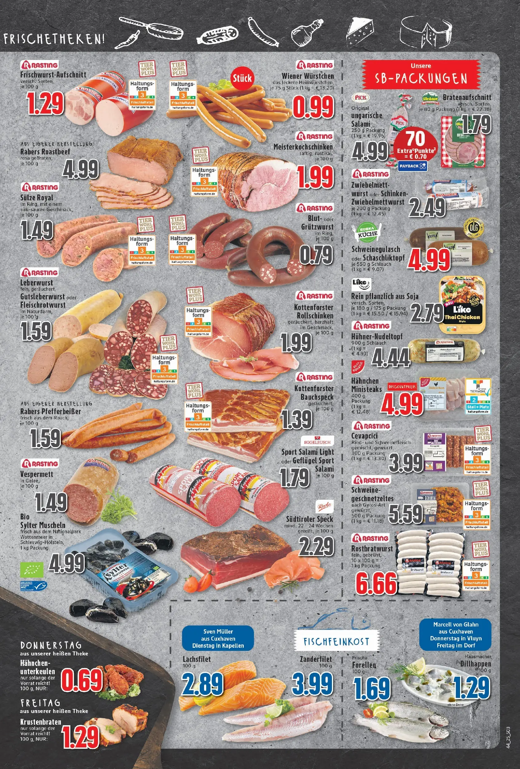 Edeka prospekt Moers	 (ab 26.10.2025) » Angebote Online | Seite: 3 | Produkte: Hahnchen, Wiener wurstchen, Wurst, Salami