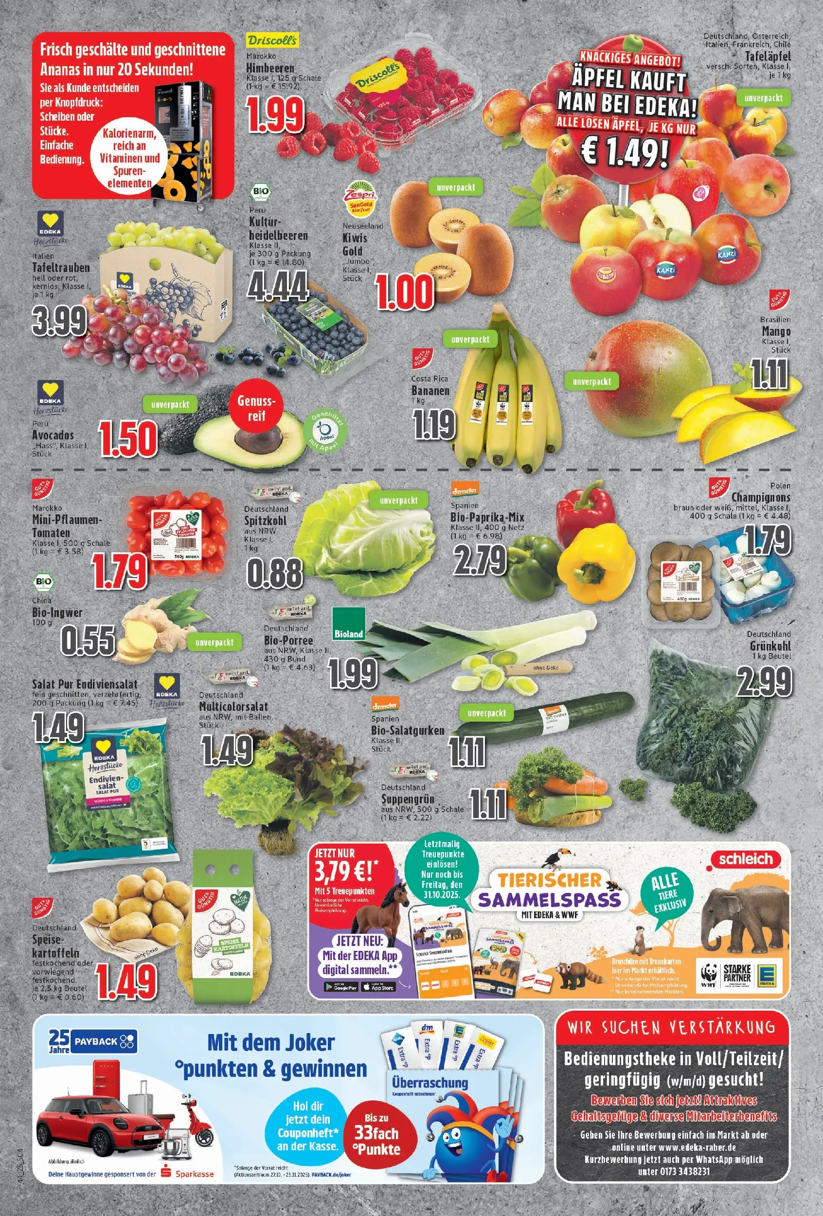 Edeka prospekt Moers	 (ab 26.10.2025) » Angebote Online | Seite: 4 | Produkte: Himbeeren, Bananen, Ananas, Heidelbeeren