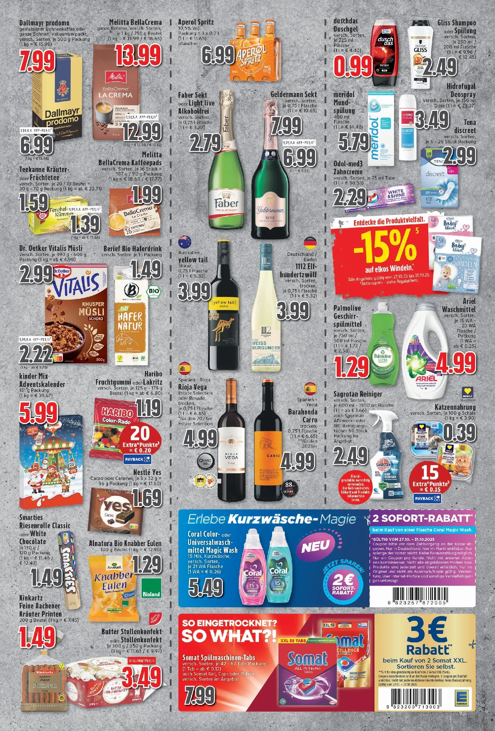Edeka prospekt Moers	 (ab 26.10.2025) » Angebote Online | Seite: 7 | Produkte: Ariel, Coral, Spülmaschinentabs, Dallmayr prodomo