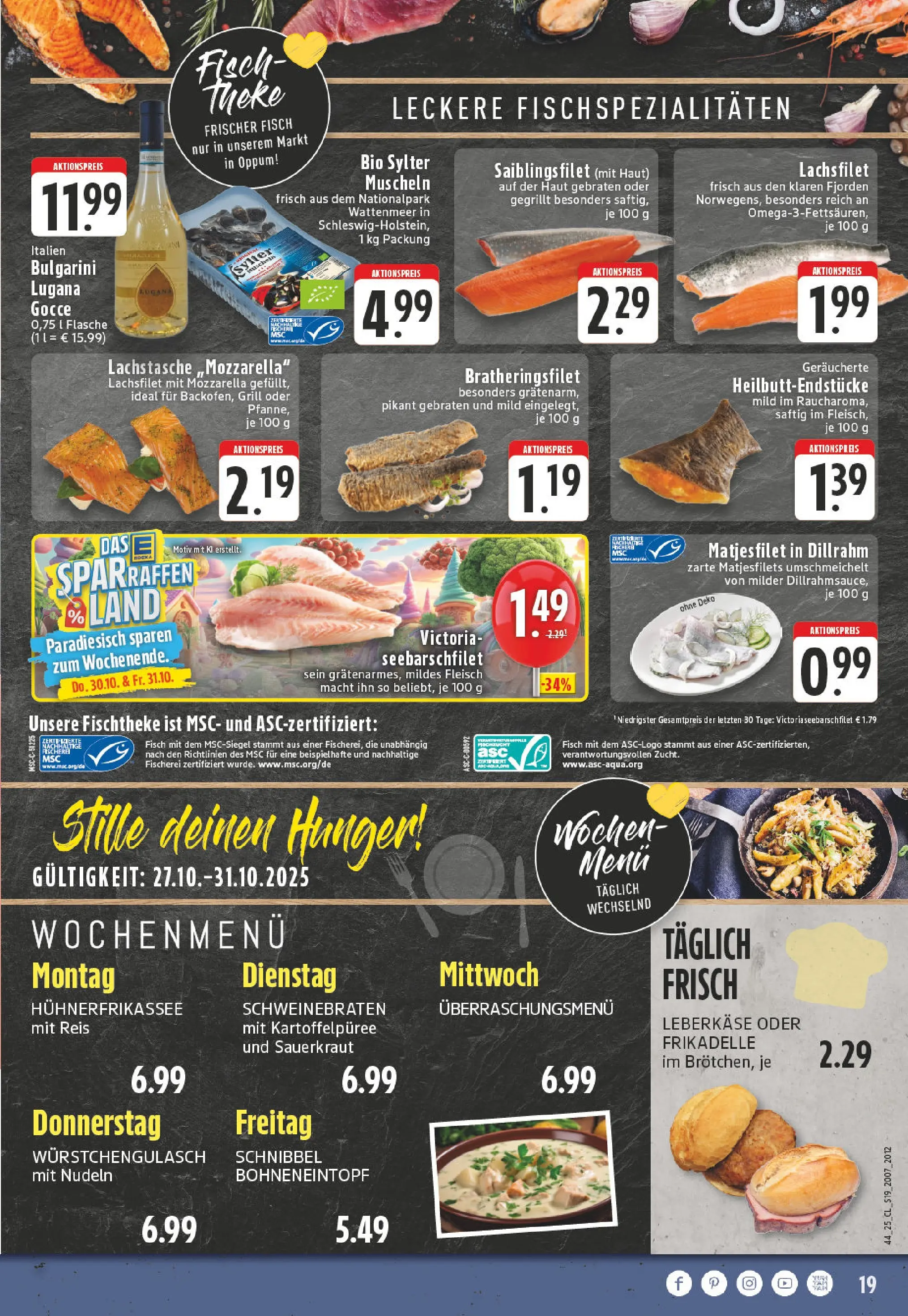 Edeka prospekt Krefeld	 (ab 26.10.2025) » Angebote Online | Seite: 19 | Produkte: Mozzarella, Nudeln, Fleisch, Leberkase