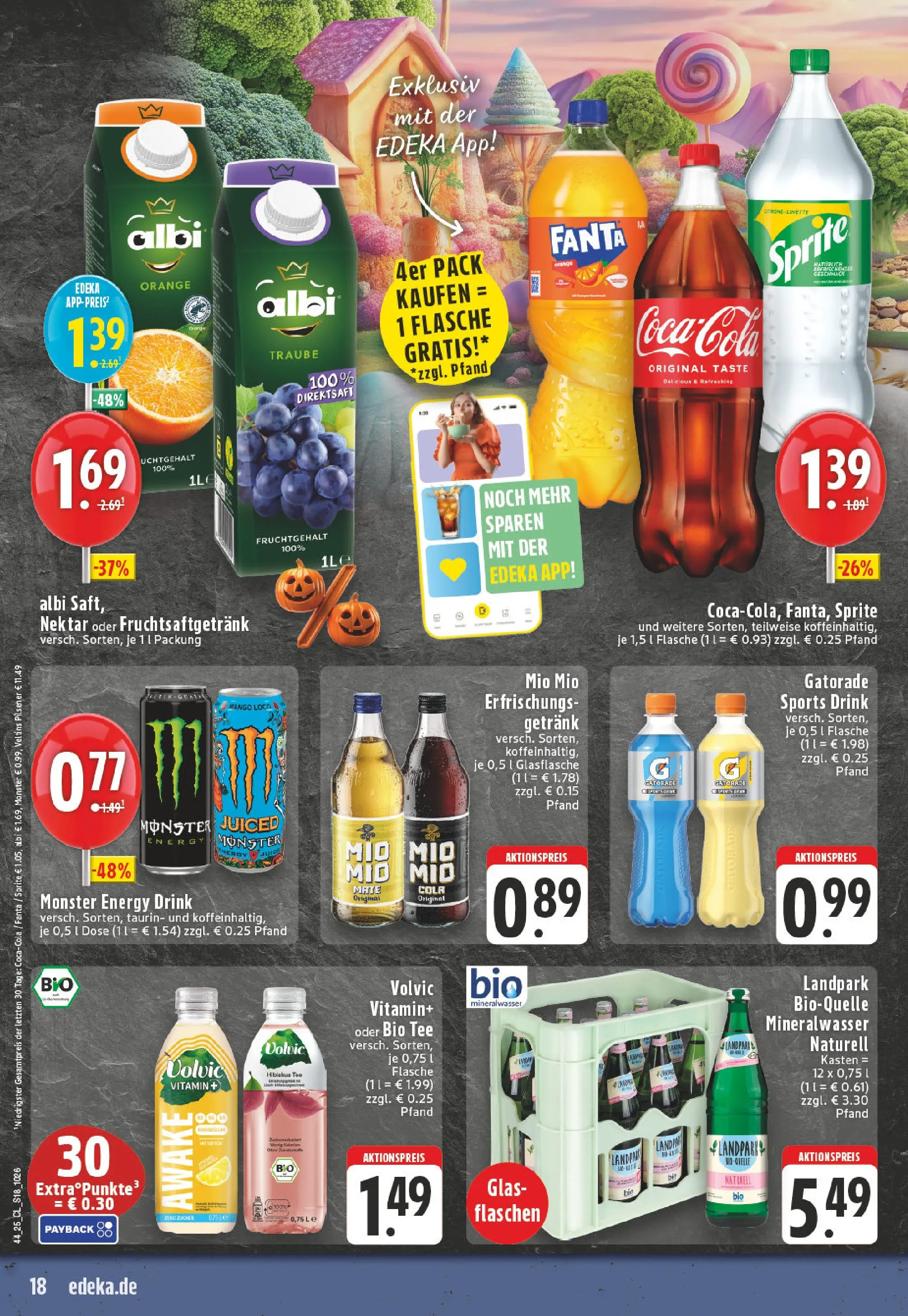 Edeka prospekt Koblenz	 (ab 26.10.2025) » Angebote Online | Seite: 18 | Produkte: Monster, Mango, Tee, Veltins