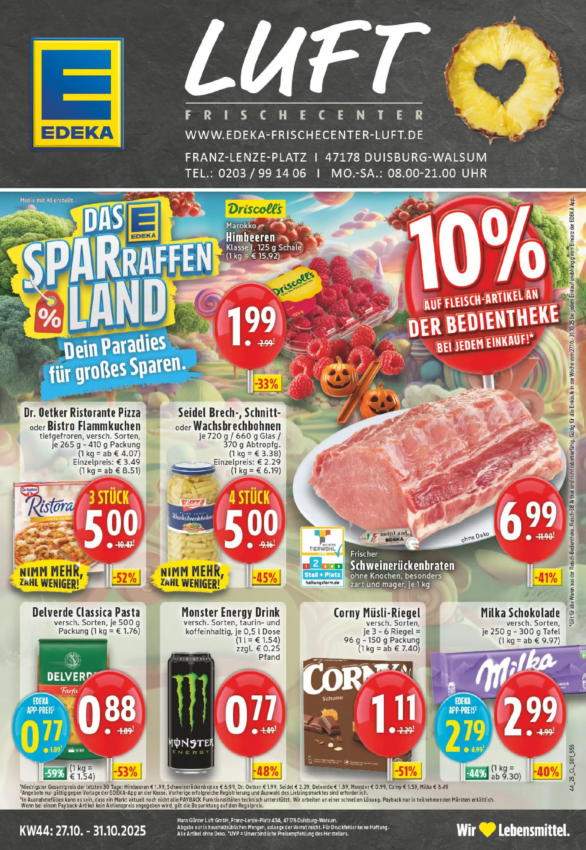 Edeka prospekt Duisburg-Walsum	 (ab 26.10.2025) » Angebote Online | Seite: 1 | Produkte: Schokolade, Milka schokolade, Pizza, Uhr