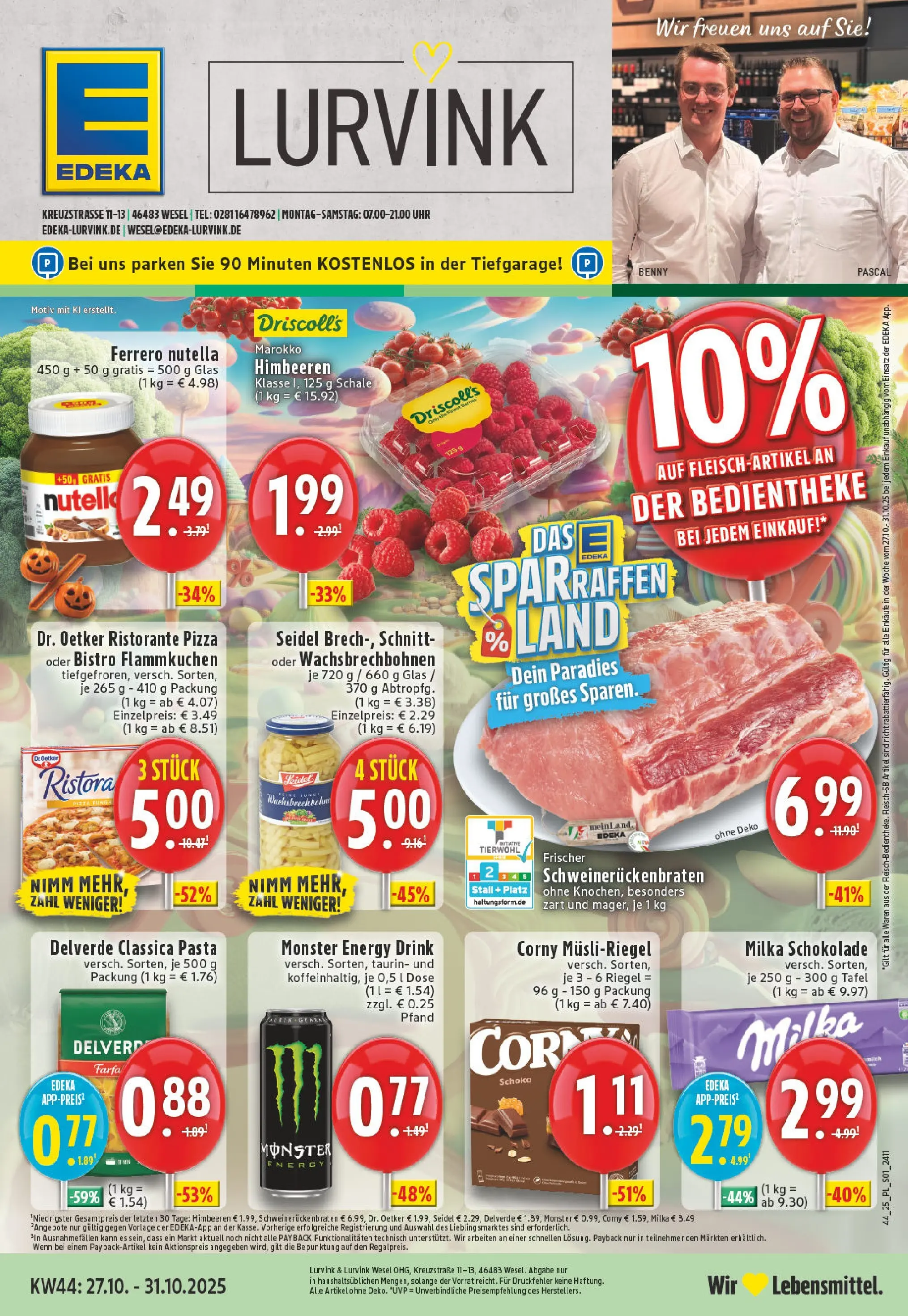 Edeka prospekt Wesel	 (ab 26.10.2025) » Angebote Online | Seite: 1 | Produkte: Ristorante, Nutella, Monster, Pasta