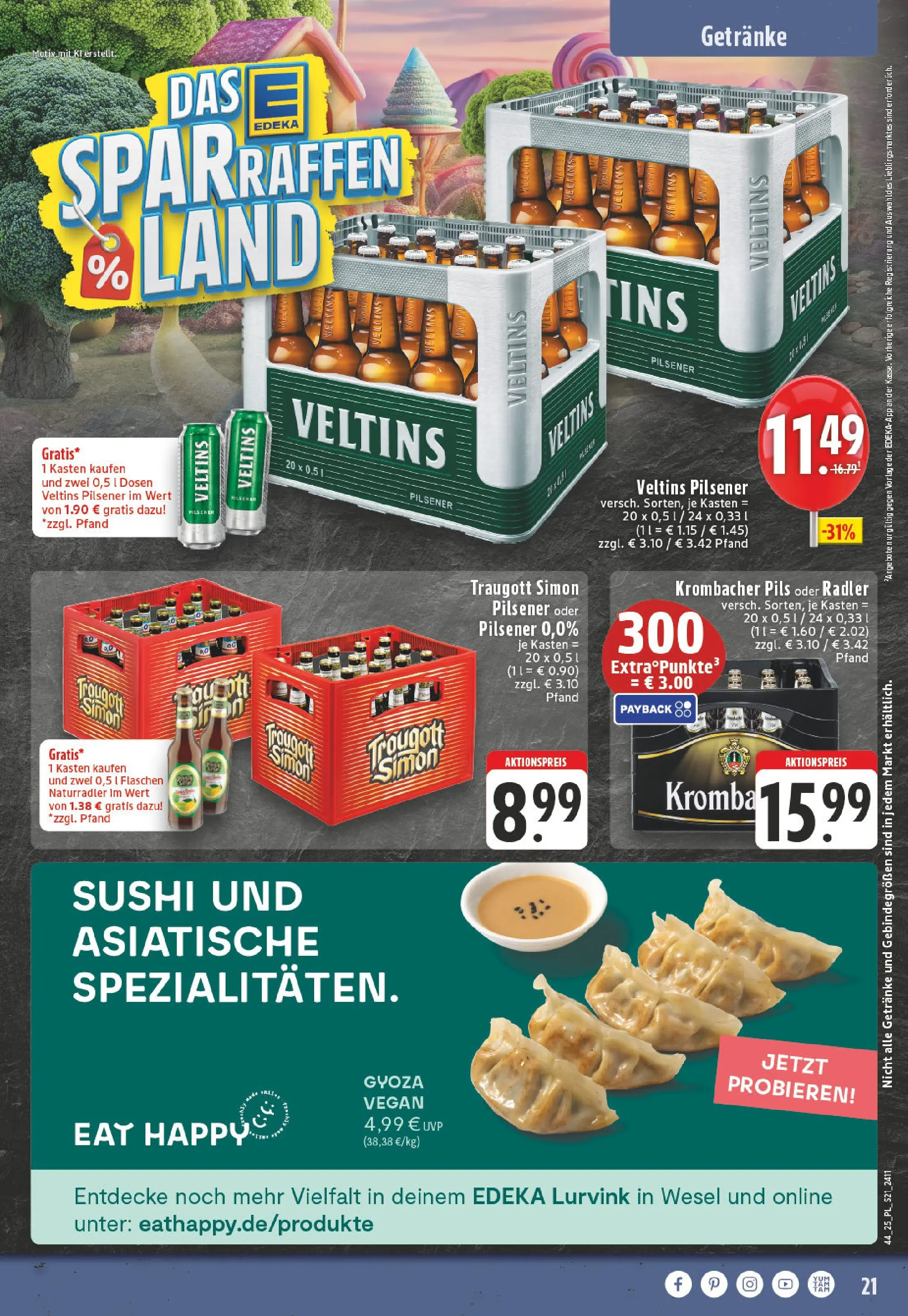 Edeka prospekt Wesel	 (ab 26.10.2025) » Angebote Online | Seite: 23 | Produkte: Pils, Radler, Krombacher, Veltins
