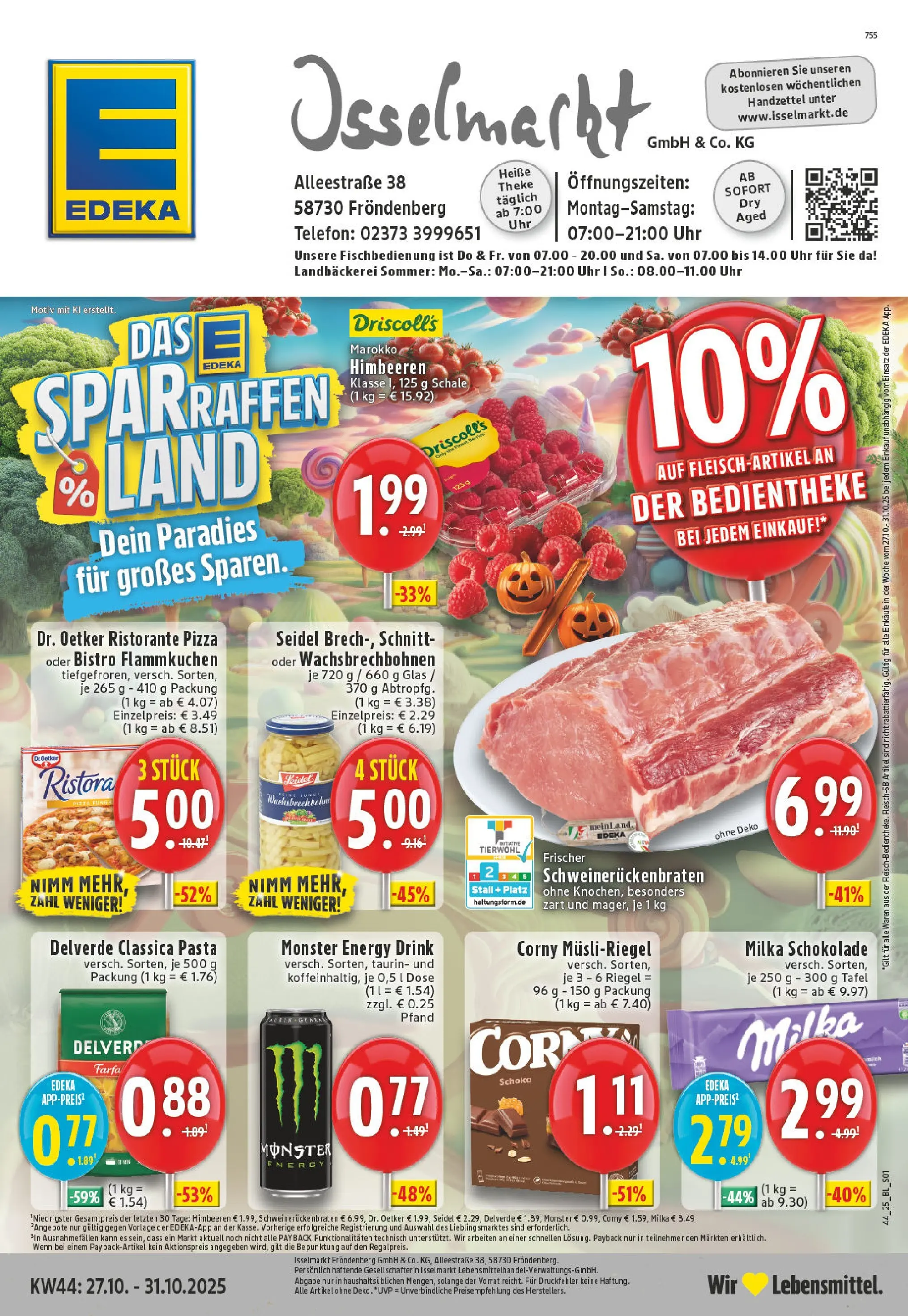 Edeka prospekt Fröndenberg	 (ab 26.10.2025) » Angebote Online | Seite: 1 | Produkte: Energy, Milka, Pasta, Uhr