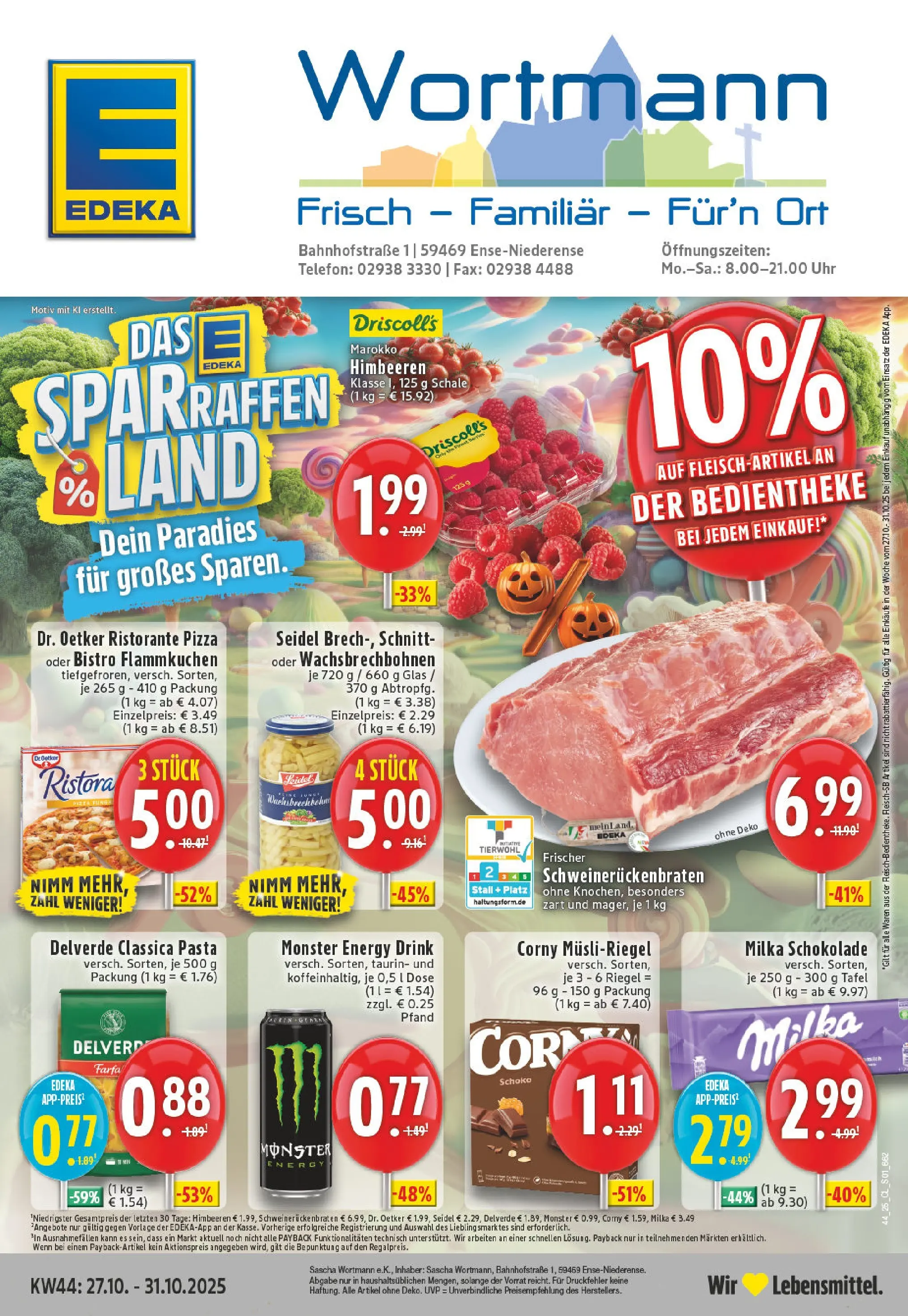 Edeka prospekt Ense-Niederense	 (ab 26.10.2025) » Angebote Online | Seite: 1 | Produkte: Schokolade, Milka schokolade, Milka, Monster