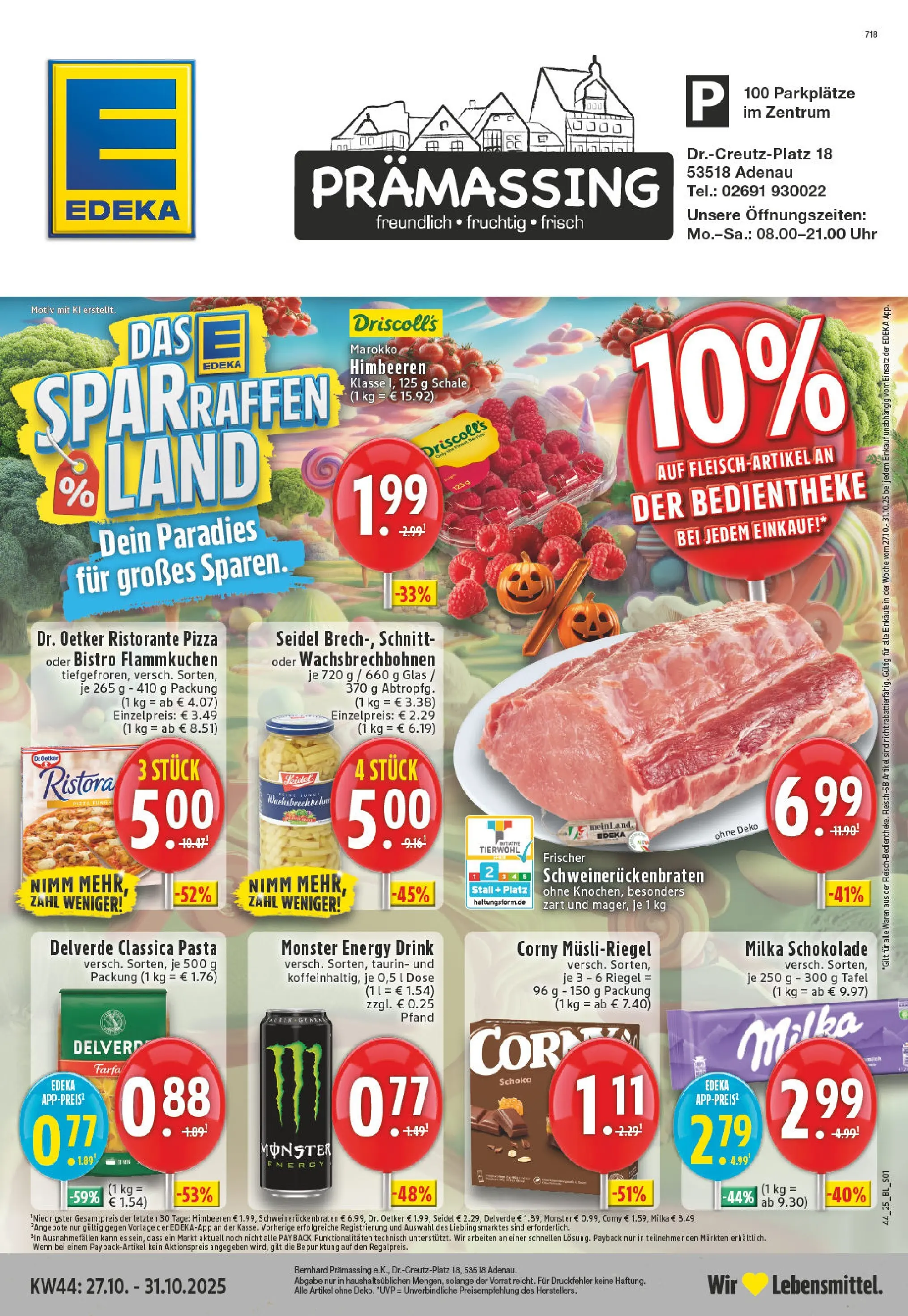 Edeka prospekt Adenau / Eifel	 (ab 26.10.2025) » Angebote Online | Seite: 1 | Produkte: Energy, Milka schokolade, Milka, Pizza