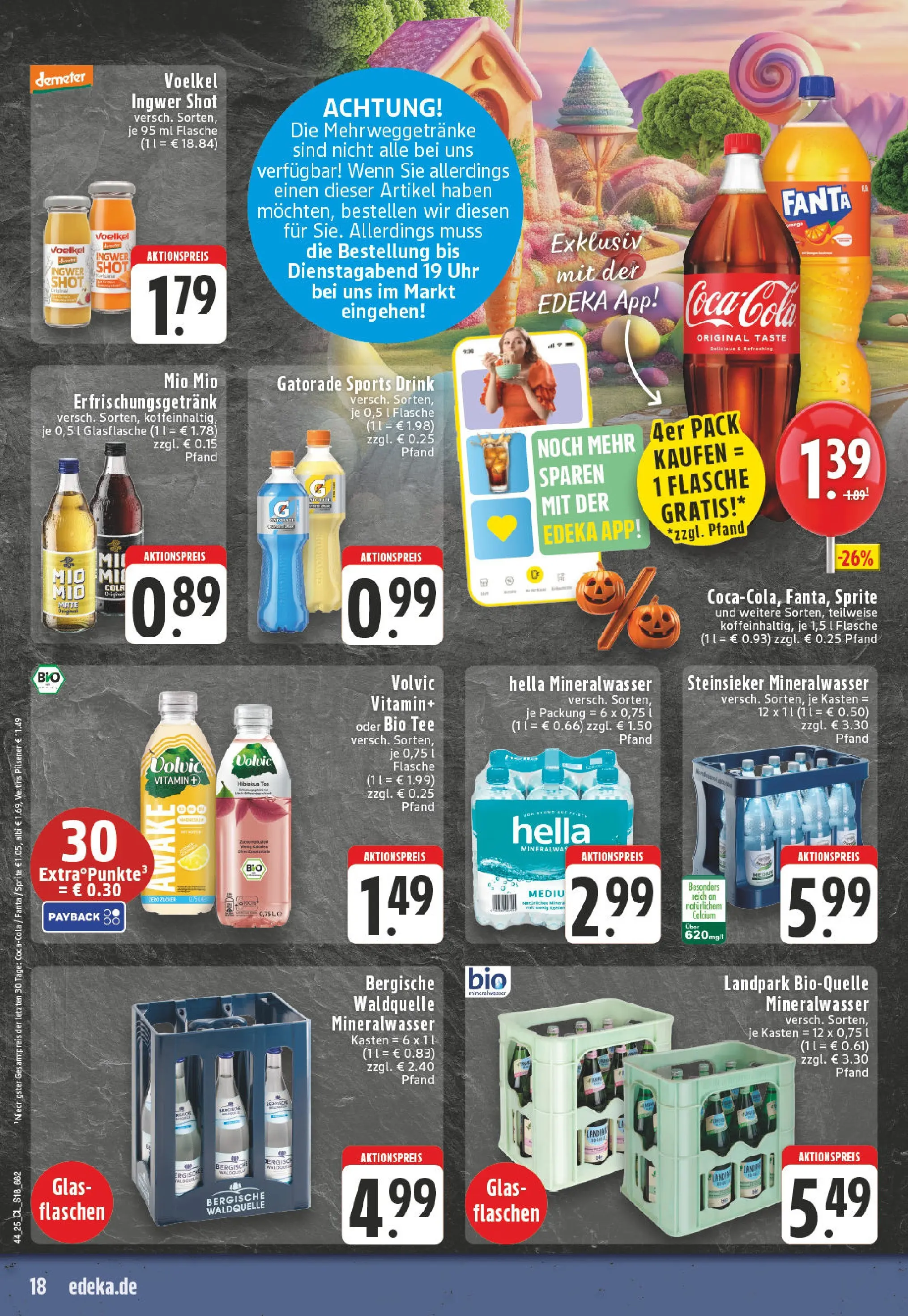 Edeka prospekt Ense-Niederense	 (ab 26.10.2025) » Angebote Online | Seite: 18 | Produkte: Cola, Mineralwasser, Uhr, Veltins