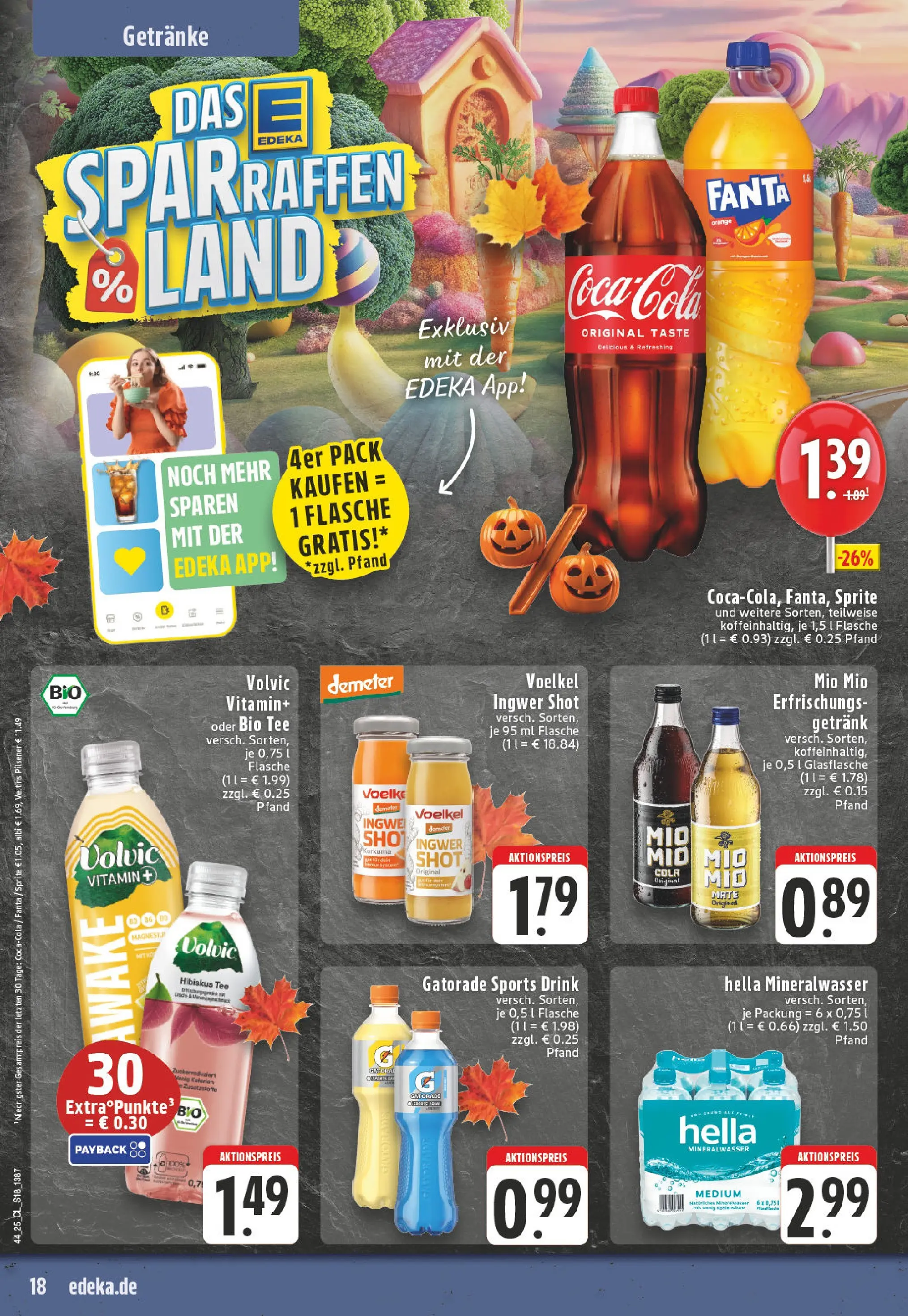 Edeka prospekt Herne	 (ab 26.10.2025) » Angebote Online | Seite: 18 | Produkte: Sprite, Mineralwasser, Volvic, Veltins