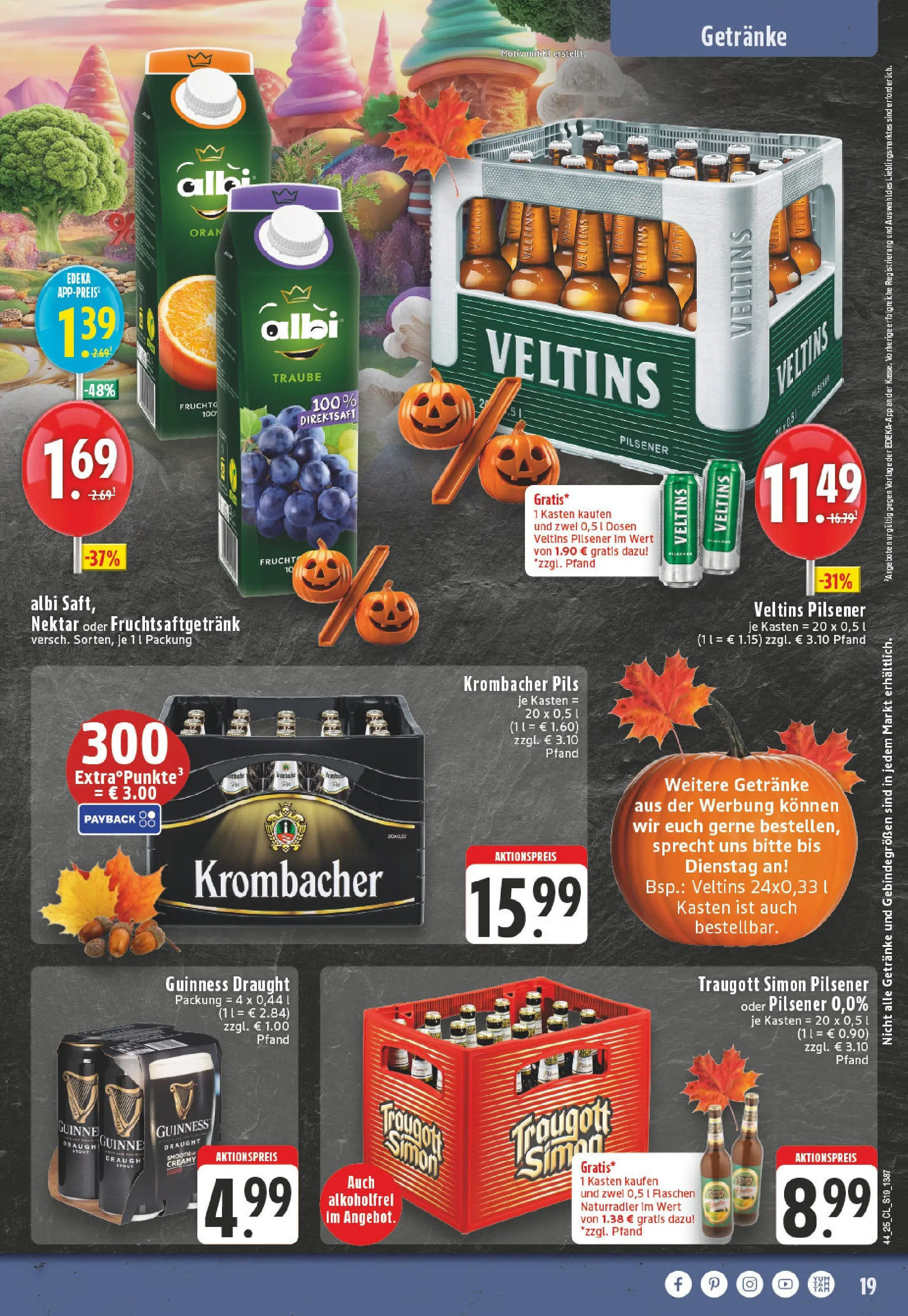 Edeka prospekt Herne	 (ab 26.10.2025) » Angebote Online | Seite: 19 | Produkte: Pils, Krombacher, Veltins