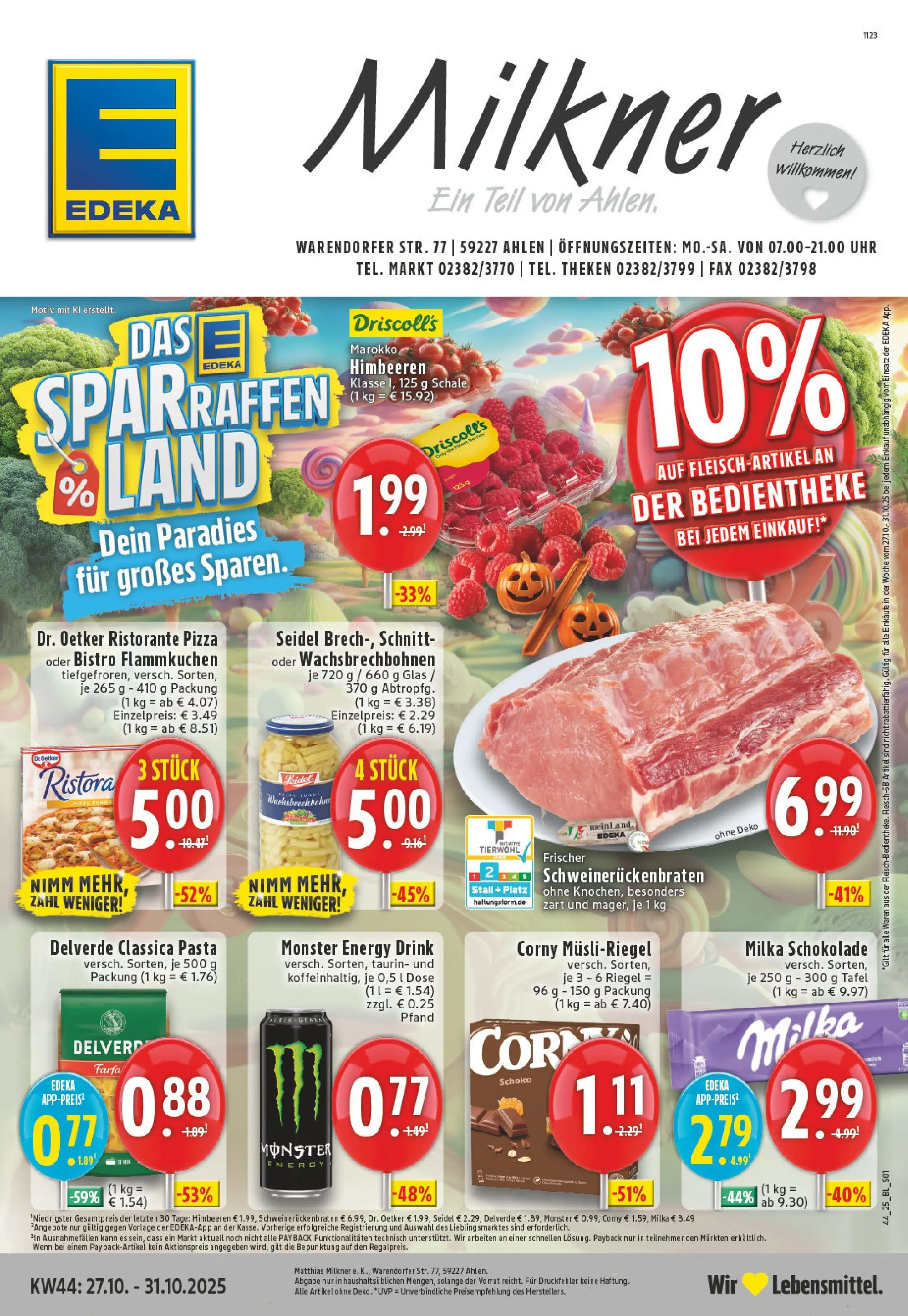 Edeka prospekt Ahlen	 (ab 26.10.2025) » Angebote Online | Seite: 1 | Produkte: Ristorante, Energy, Pizza, Uhr
