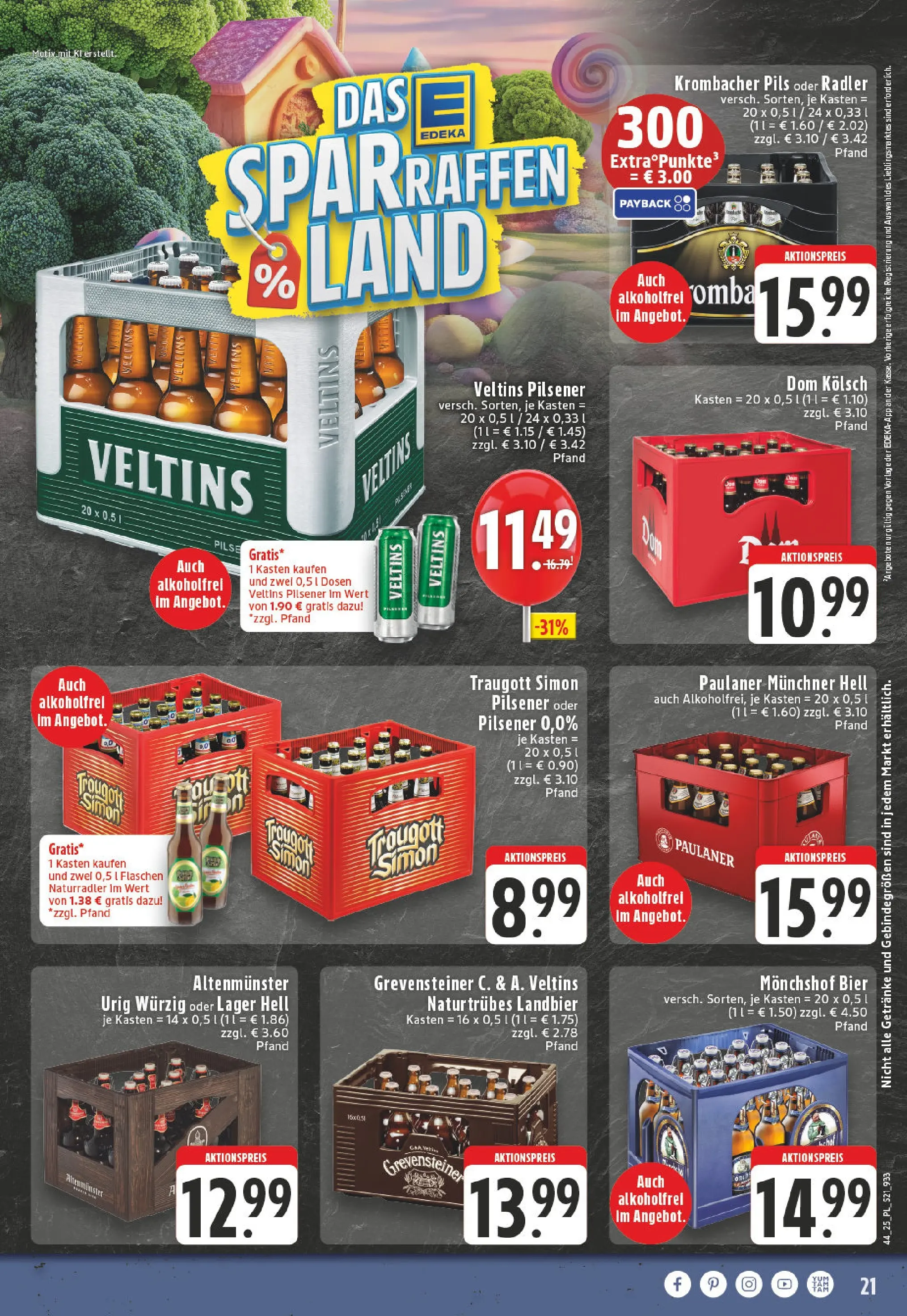Edeka prospekt Eschweiler-Dürwiß	 (ab 26.10.2025) » Angebote Online | Seite: 21 | Produkte: Bier, Pils, Krombacher, Paulaner