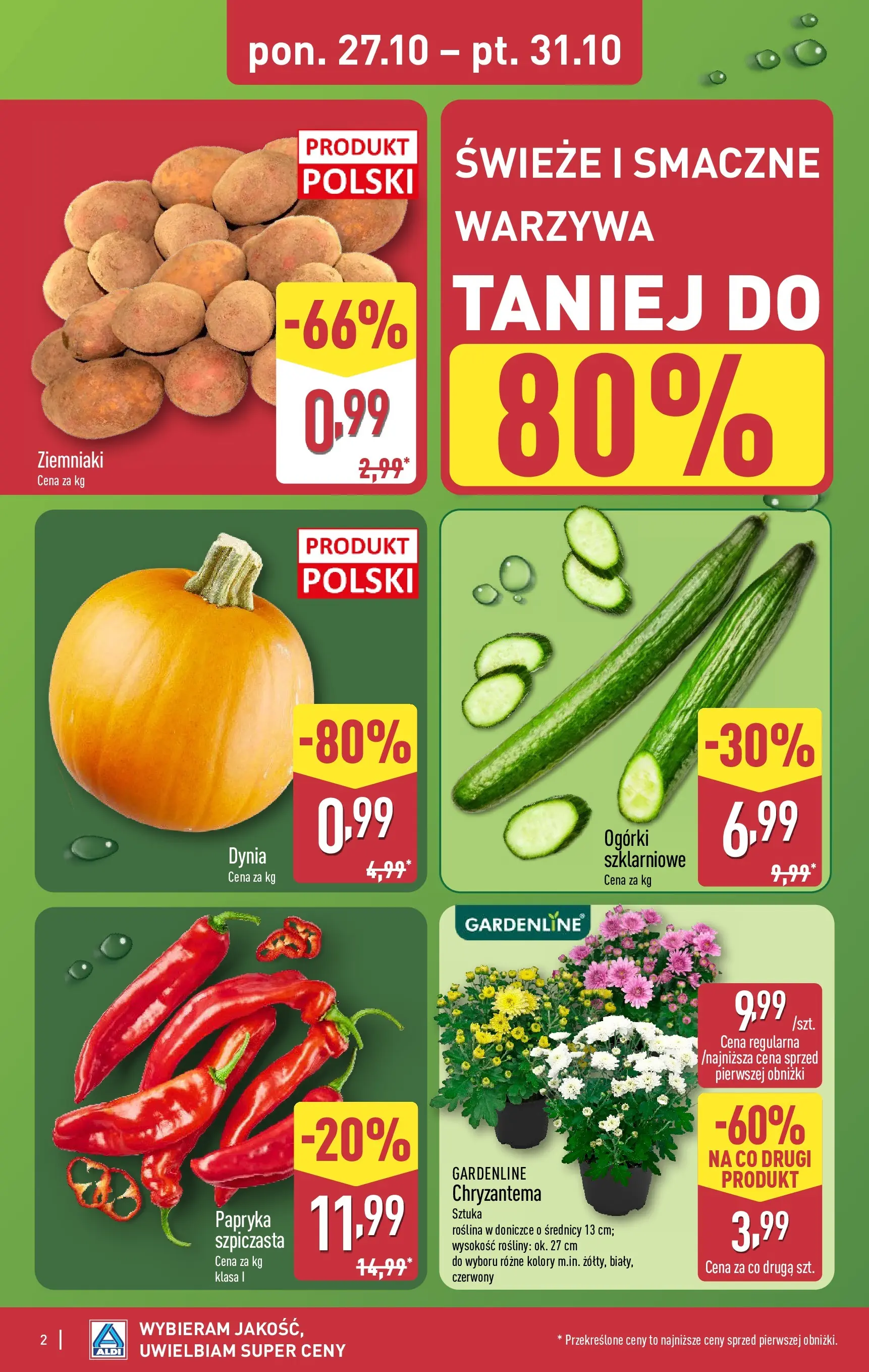 Aldi Gazetka od 27.10.2025 - Ulotka PDF, promocje | Strona: 2 | Produkty: Papryka, Rosliny, Ogórki, Warzywa