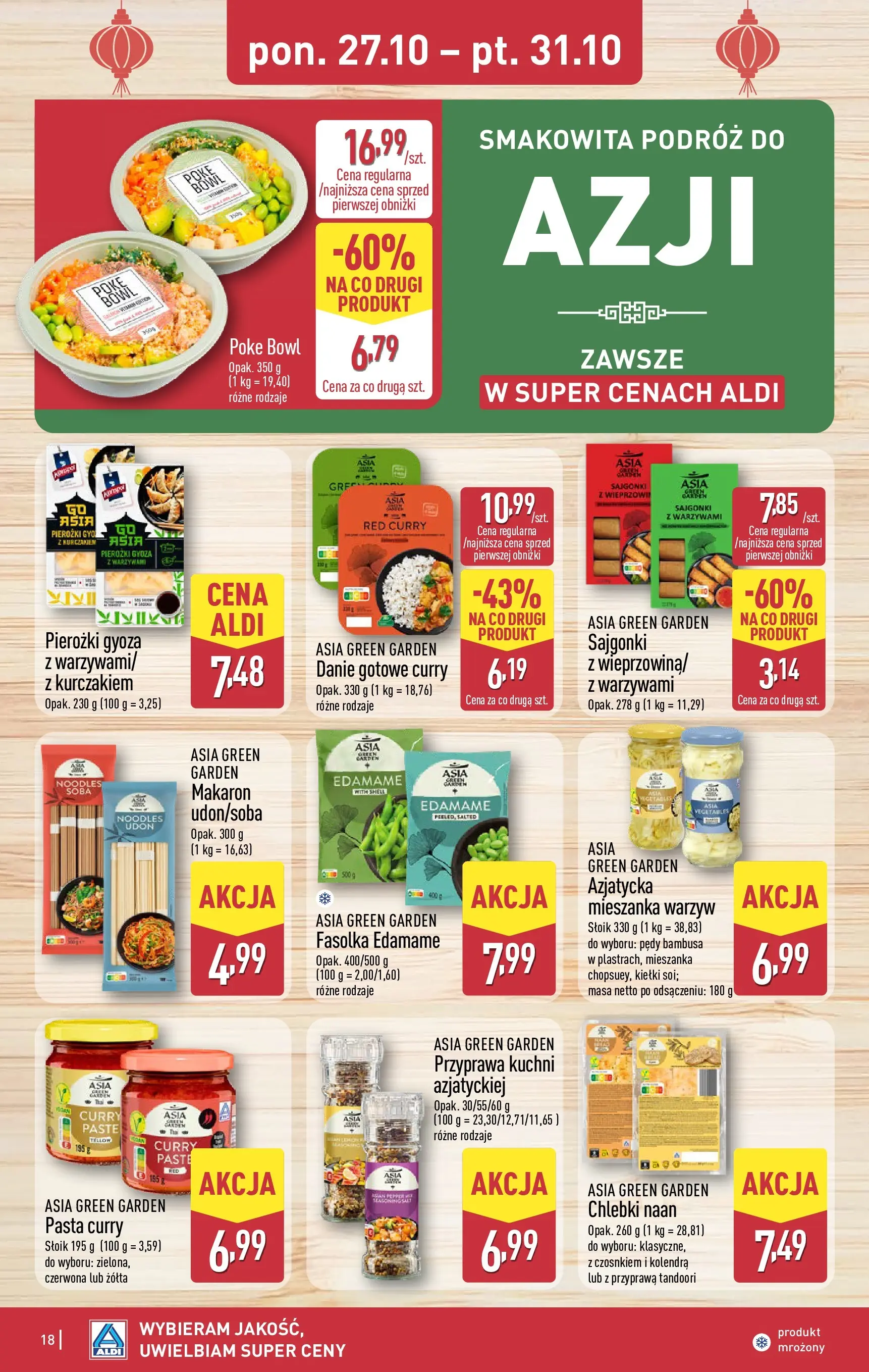 Aldi Gazetka od 27.10.2025 - Ulotka PDF, promocje | Strona: 18 | Produkty: Pędy bambusa, Gyoza, Pasta curry, Mieszanka warzyw