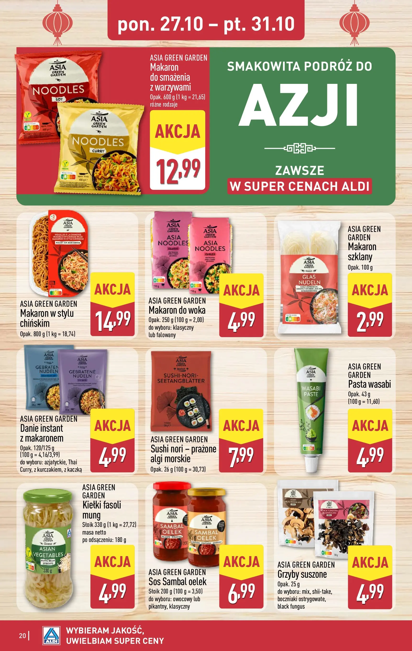 Aldi Gazetka od 27.10.2025 - Ulotka PDF, promocje | Strona: 20 | Produkty: Curry, Boczniaki, Makaron, Sos