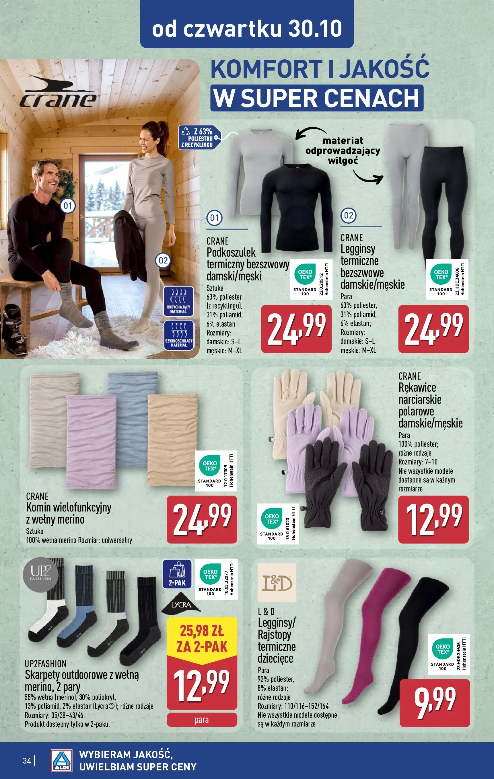 Aldi Gazetka od 27.10.2025 - Ulotka PDF, promocje | Strona: 34 | Produkty: Skarpety, Legginsy, Rajstopy