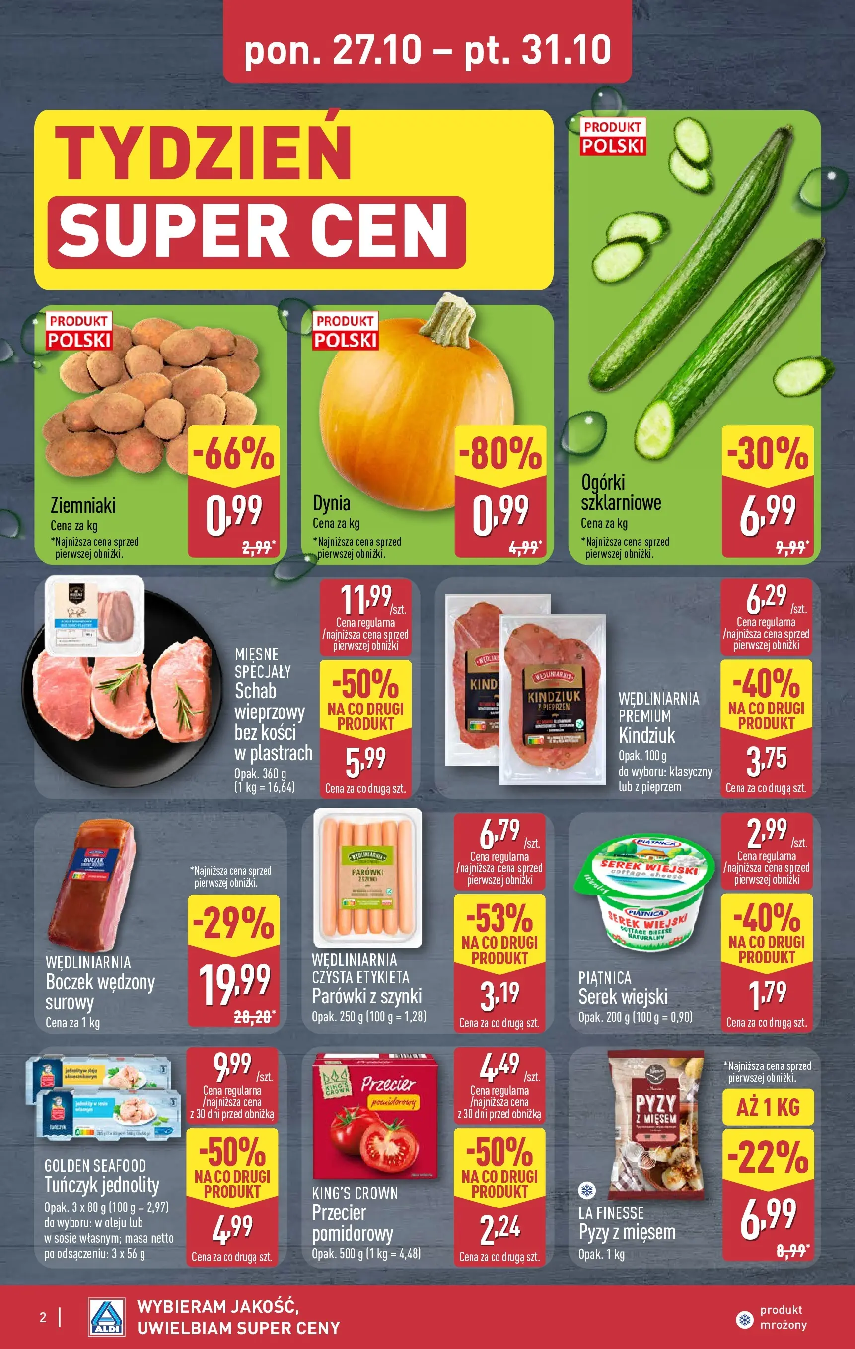 Aldi Gazetka - Okazje na weekend od 29.10.2025 - Ulotka PDF, promocje | Strona: 2 | Produkty: Dynia, Parówki z szynki, Parówki, Serek wiejski