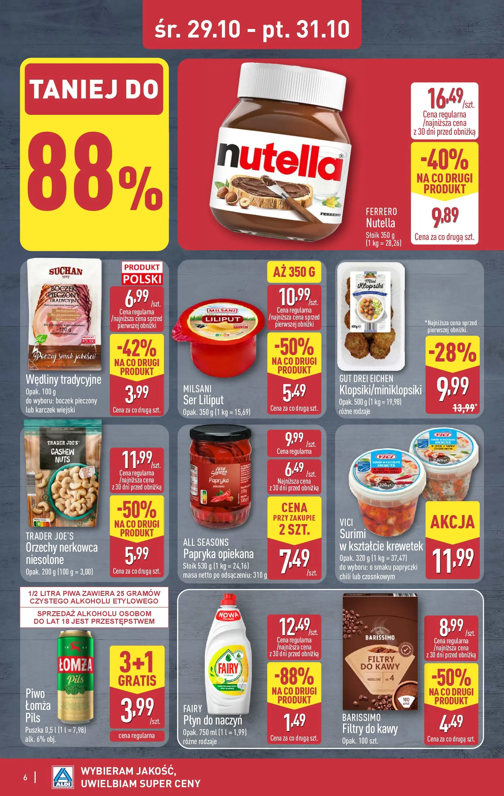 Aldi Gazetka - Okazje na weekend od 29.10.2025 - Ulotka PDF, promocje | Strona: 6 | Produkty: Papryka, Ser, Piwo, Fairy
