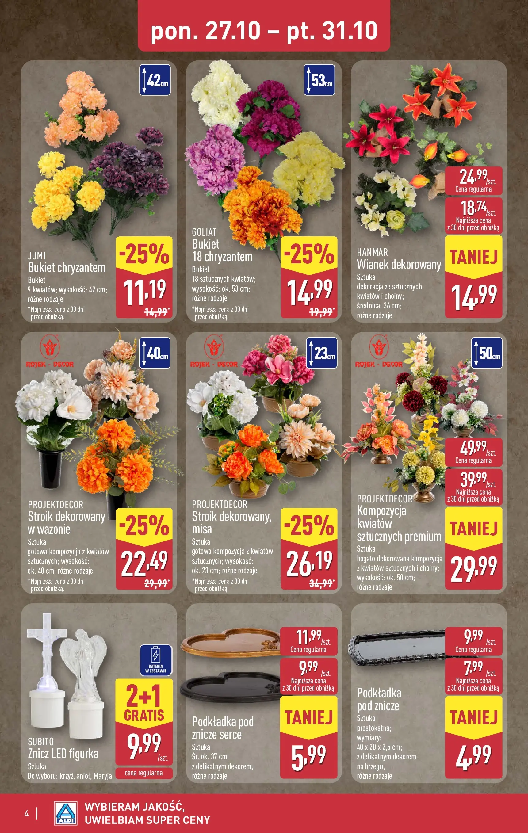 Aldi Gazetka - Światełko pamięci od 27.10.2025 - Ulotka PDF, promocje | Strona: 4 | Produkty: Znicz LED, Znicze, Bateria