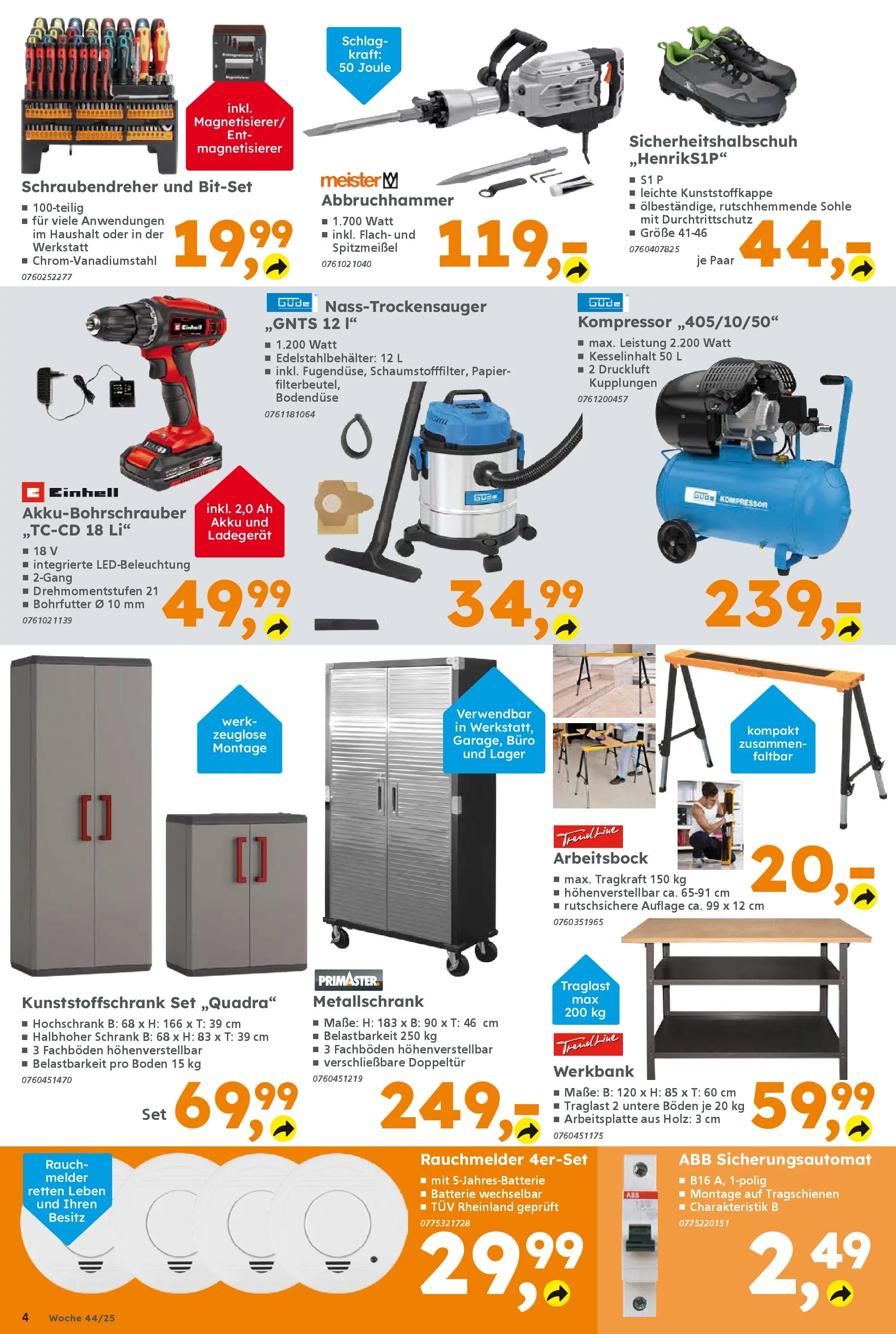 Globus Baumarkt prospekt Königsbrunn	 (ab 26.10.2025) zum Blättern | Seite: 4 | Produkte: Schrank, Batterie, Hochschrank, Ladegerät
