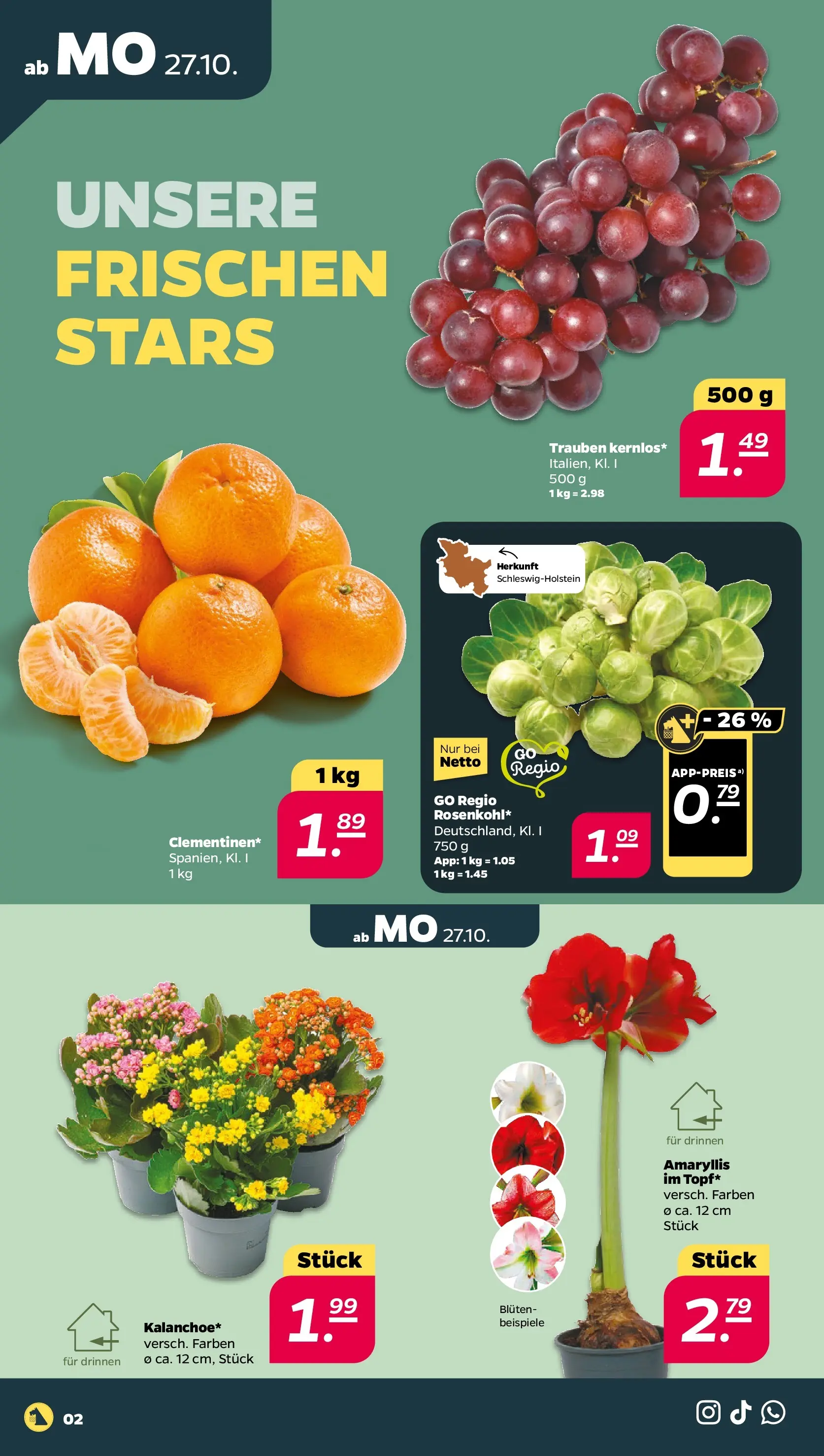 Netto - Netto APS : Wochenangebote ab 26.10.2025 → Angebote nächste Woche | Seite: 2 | Produkte: Trauben