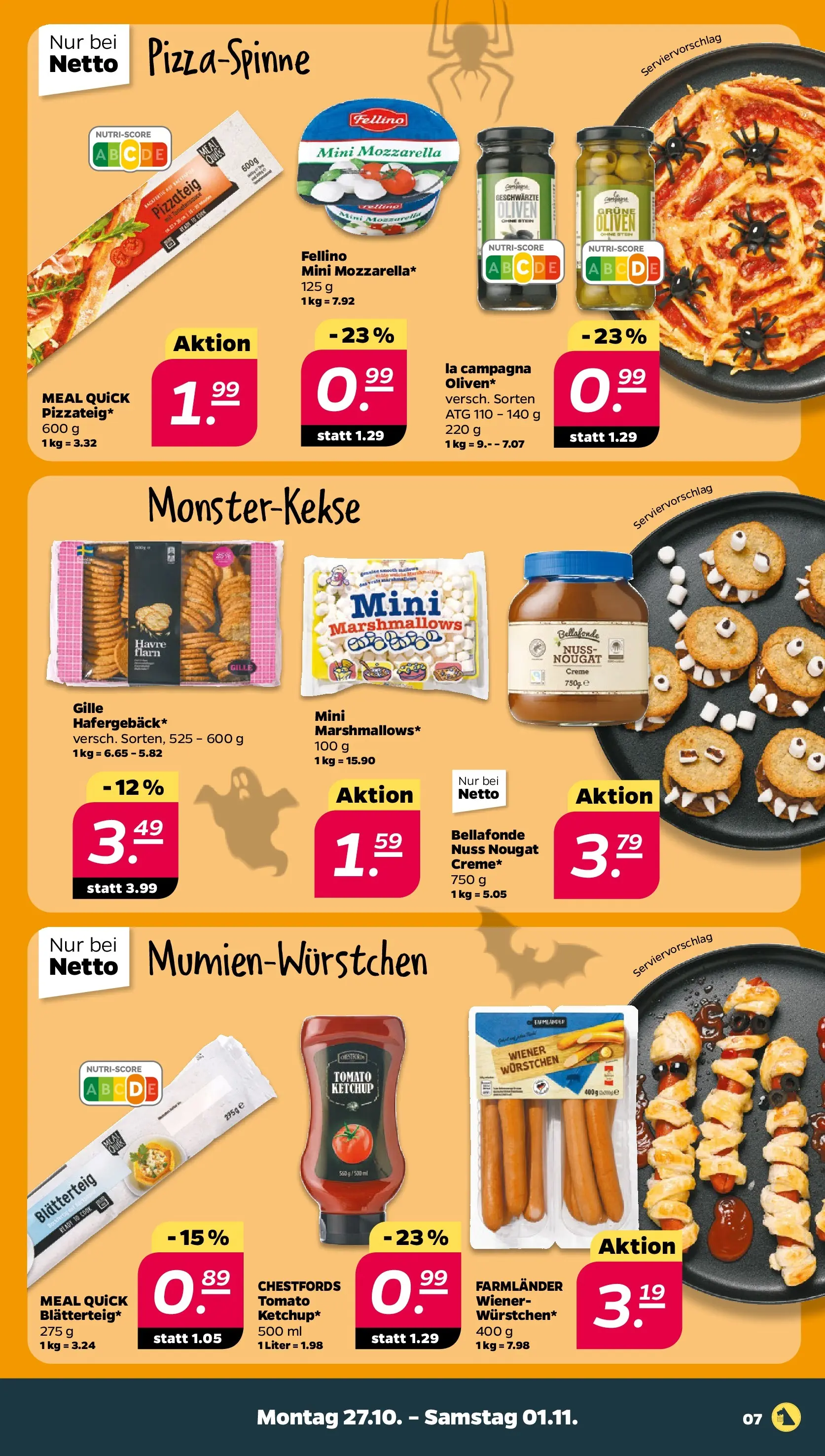 Netto - Netto APS : Wochenangebote ab 26.10.2025 → Angebote nächste Woche | Seite: 7 | Produkte: Mozzarella, Creme, Ketchup
