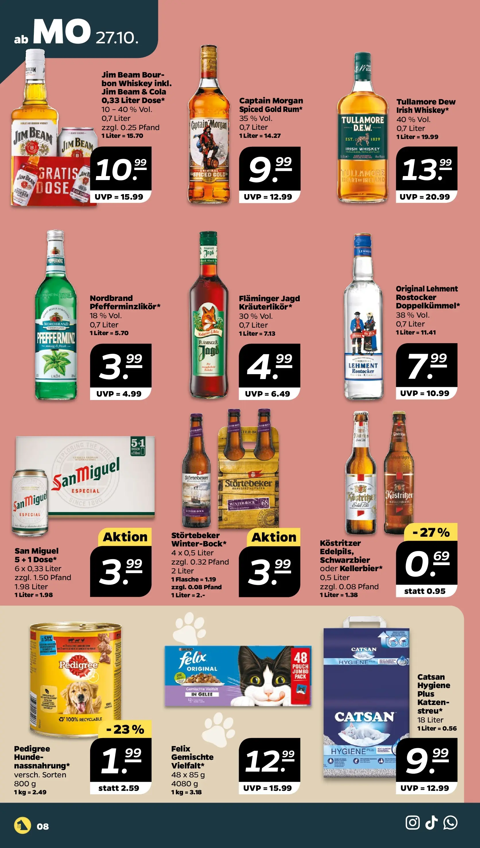 Netto - Netto APS : Wochenangebote ab 26.10.2025 → Angebote nächste Woche | Seite: 8 | Produkte: Jim beam, Cola, Kostritzer, Likör