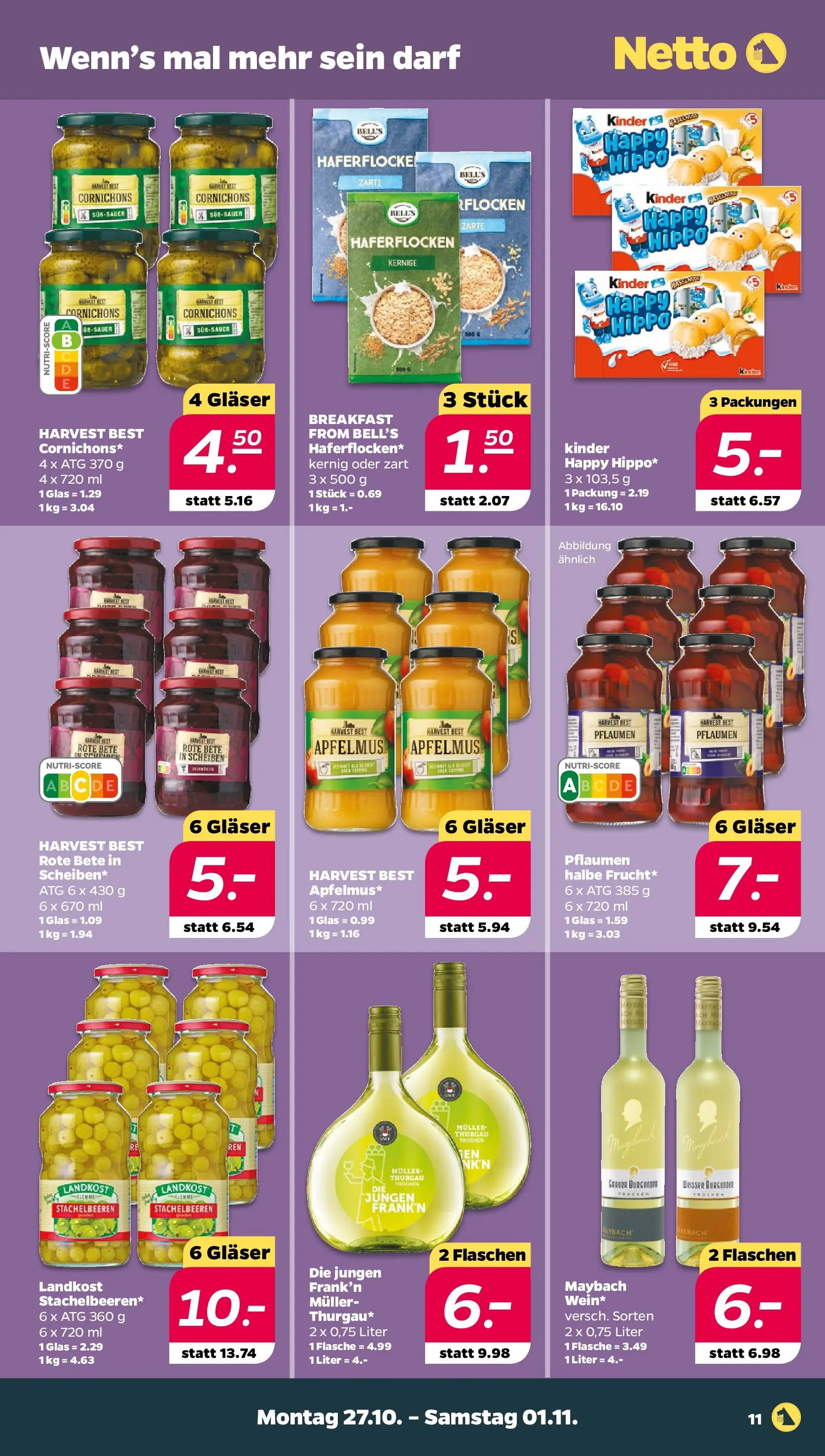 Netto - Netto APS : Wochenangebote ab 26.10.2025 → Angebote nächste Woche | Seite: 11 | Produkte: Pflaumen, Flocken