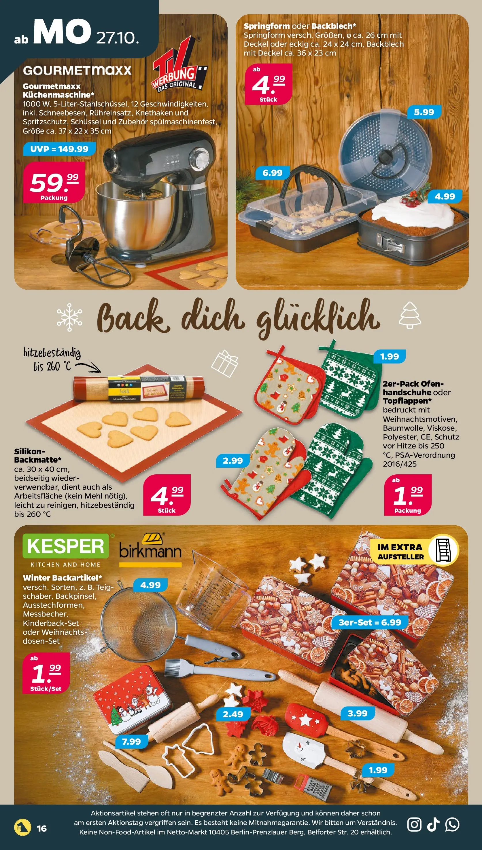 Netto - Netto APS : Wochenangebote ab 26.10.2025 → Angebote nächste Woche | Seite: 18 | Produkte: Ofen, Mehl, Handschuhe