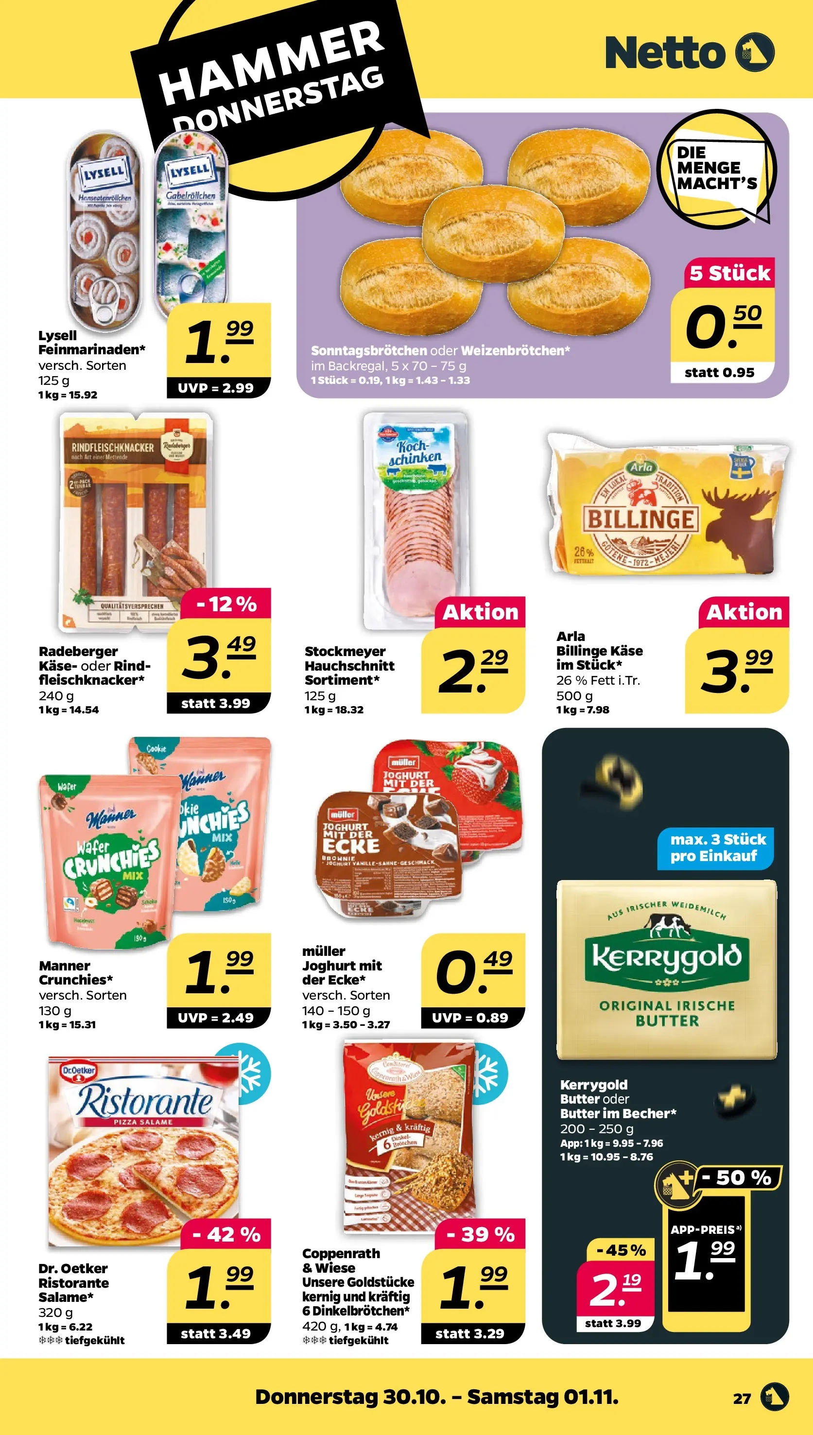 Netto - Netto APS : Wochenangebote ab 26.10.2025 → Angebote nächste Woche | Seite: 29 | Produkte: Butter, Käse, Joghurt, Kerrygold butter