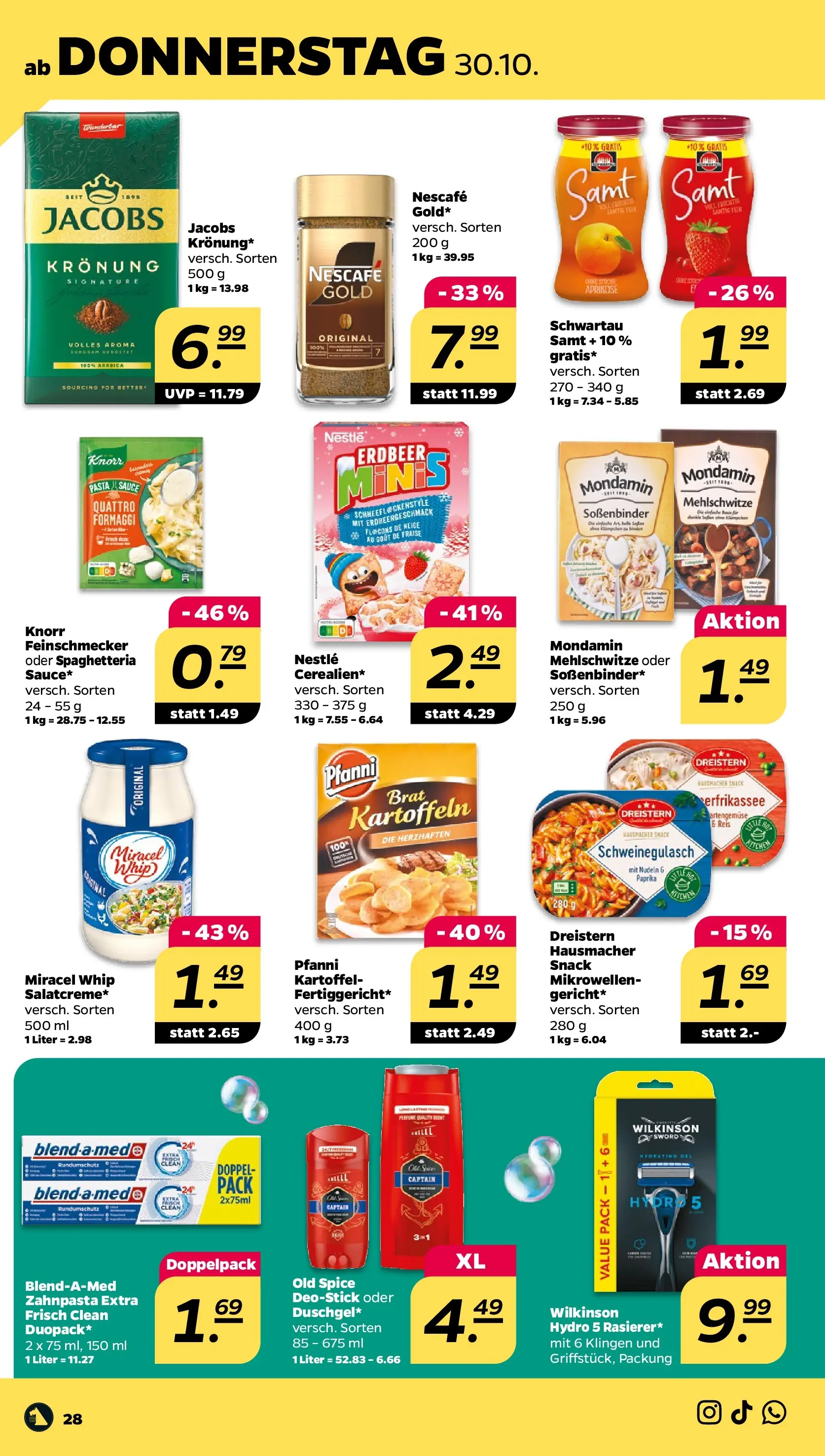 Netto - Netto APS : Wochenangebote ab 26.10.2025 → Angebote nächste Woche | Seite: 30 | Produkte: Schweinegulasch, Nescafe, Knorr, Reis