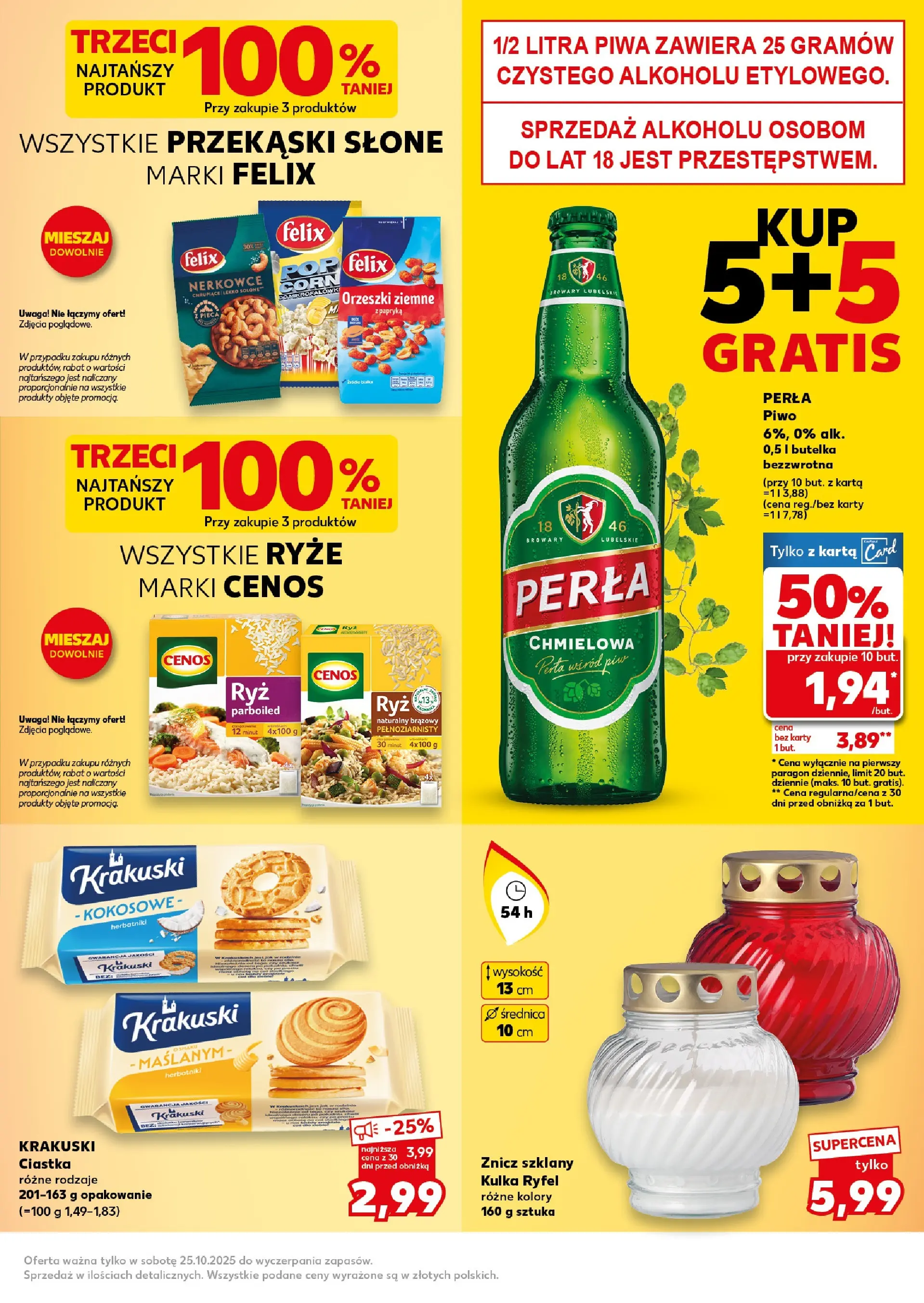 Kaufland - Kaufland Super Sobota ważne 25.10 od 23.10.2025 - od jutra PDF | Strona: 3 | Produkty: Karta, Herbatniki, Piwo, Ryż