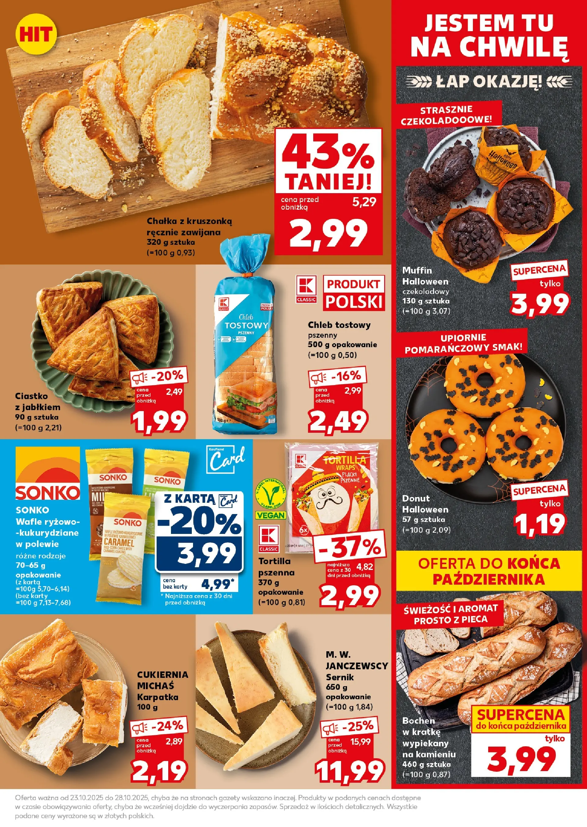 Kaufland - Kaufland Super Sobota ważne 25.10 od 23.10.2025 - od jutra PDF | Strona: 15 | Produkty: Karta, Wafle, Chleb tostowy, Chleb