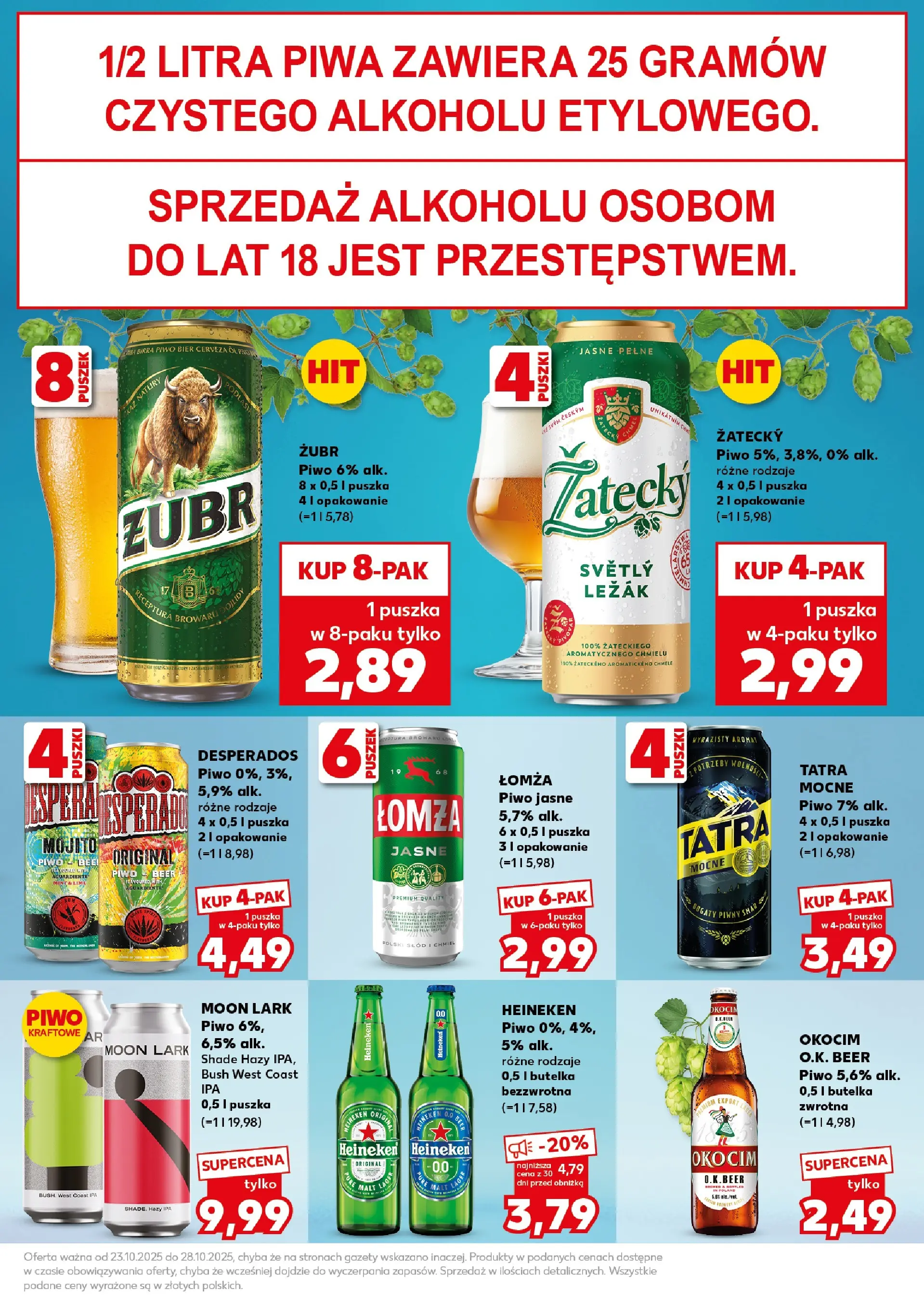 Kaufland - Kaufland Super Sobota ważne 25.10 od 23.10.2025 - od jutra PDF | Strona: 21 | Produkty: Leżak, Piwo, Heineken