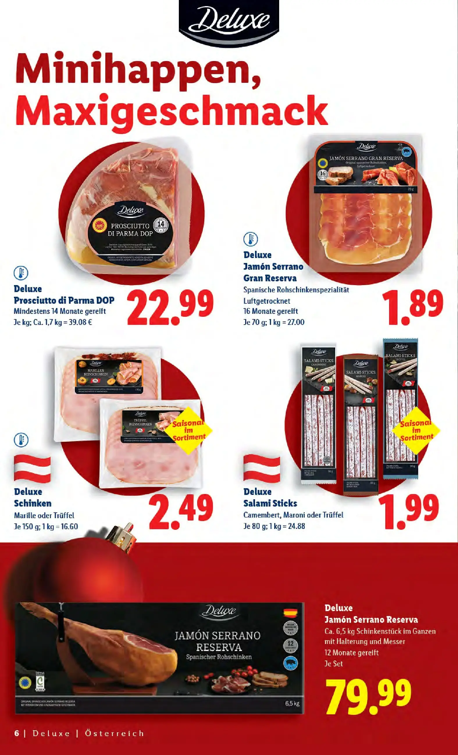Lidl - Lidl: Deluxe Xmas Magazin ab 31.10.2025 - Angebote ab donnerstag | Seite: 6 | Produkte: Salami, Schinken