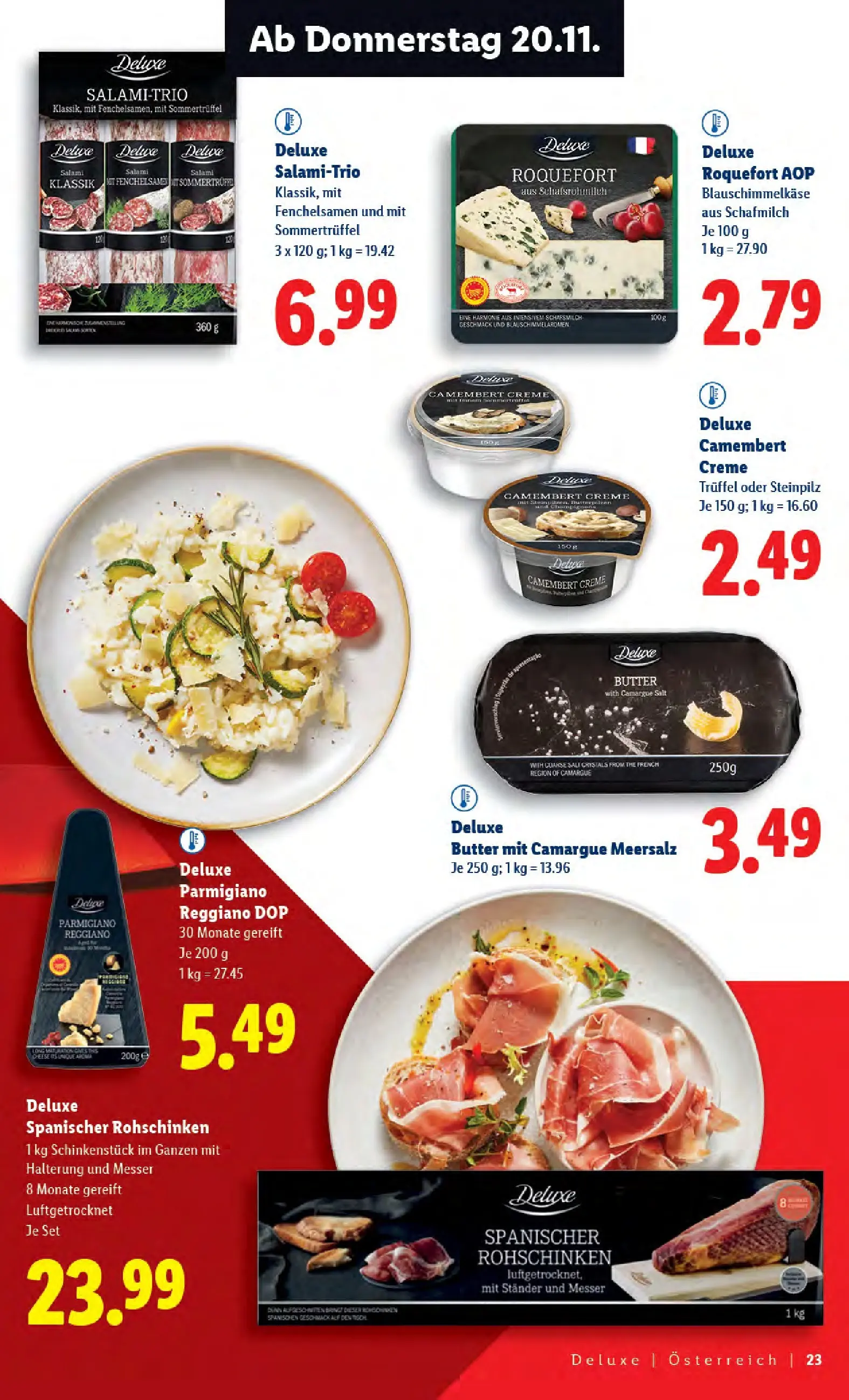 Lidl - Lidl: Deluxe Xmas Magazin ab 31.10.2025 - Angebote ab donnerstag | Seite: 23 | Produkte: Butter, Creme, Salami