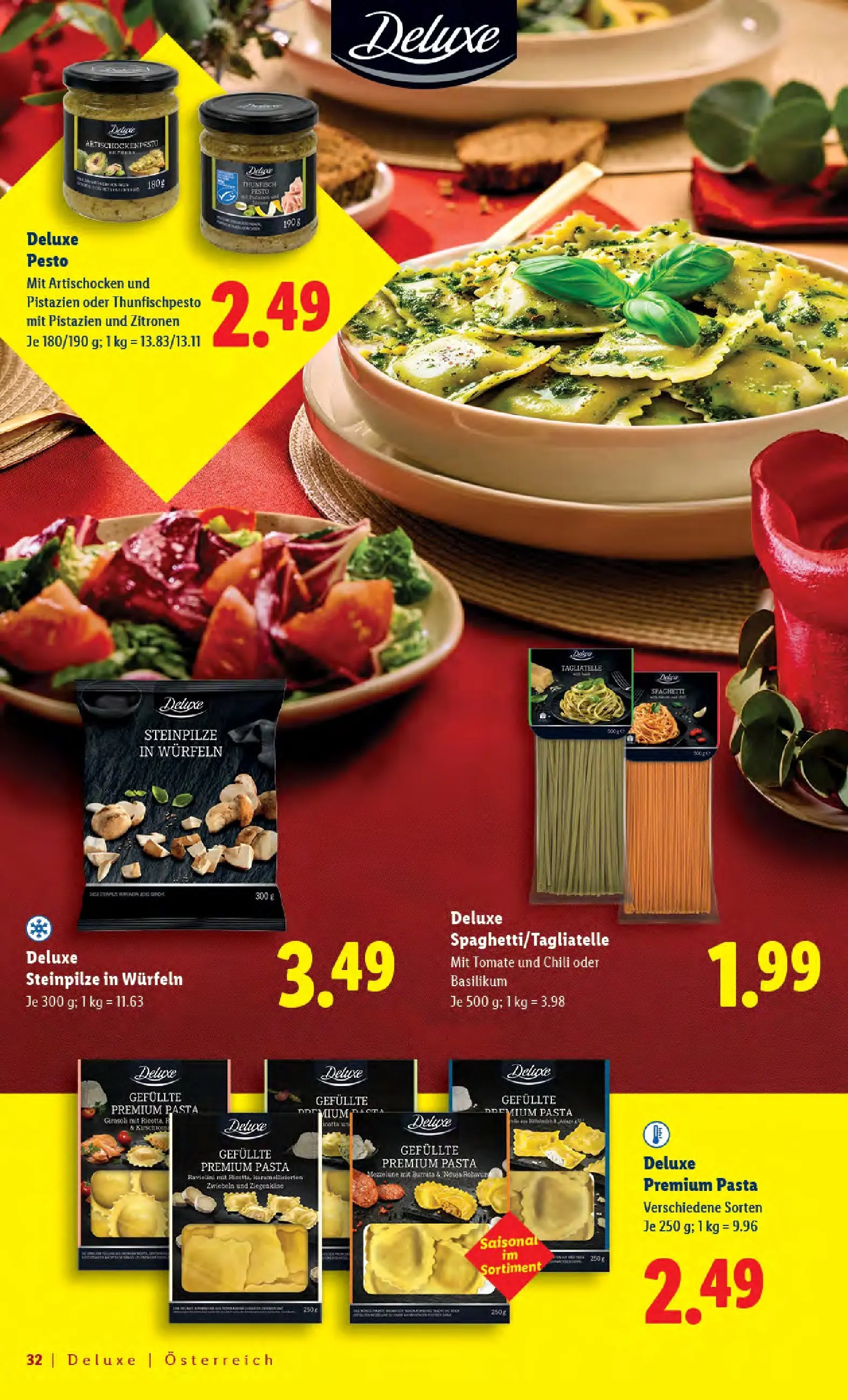 Lidl - Lidl: Deluxe Xmas Magazin ab 31.10.2025 - Angebote ab donnerstag | Seite: 32 | Produkte: Pasta, Zwiebeln, Chili, Hajdina liszt