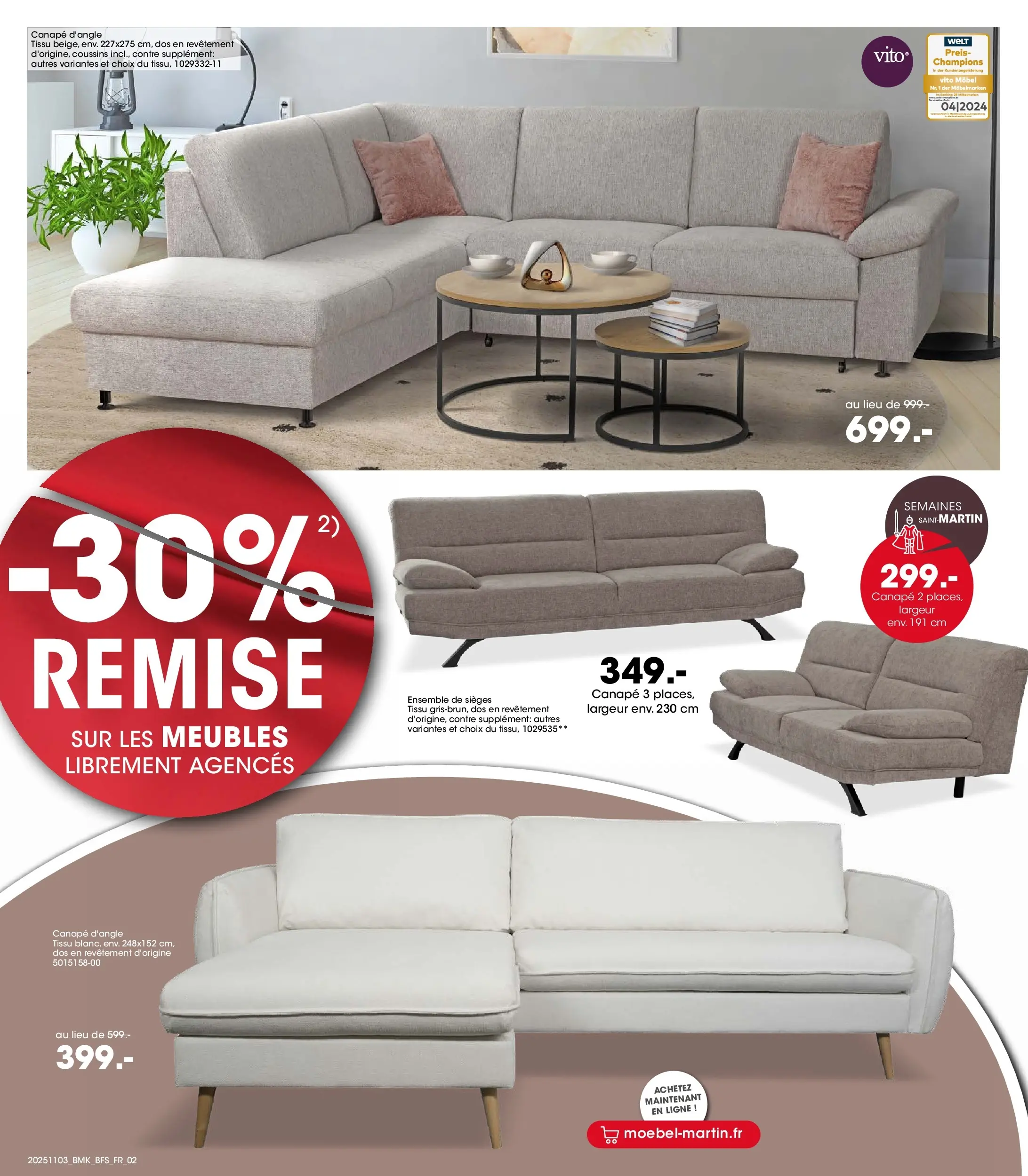 Möbel Martin - Möbel Martin: Offres hebdomadaires à partir du 02/11/2025 - promo en ligne | Page: 2 | Produits: Canapé