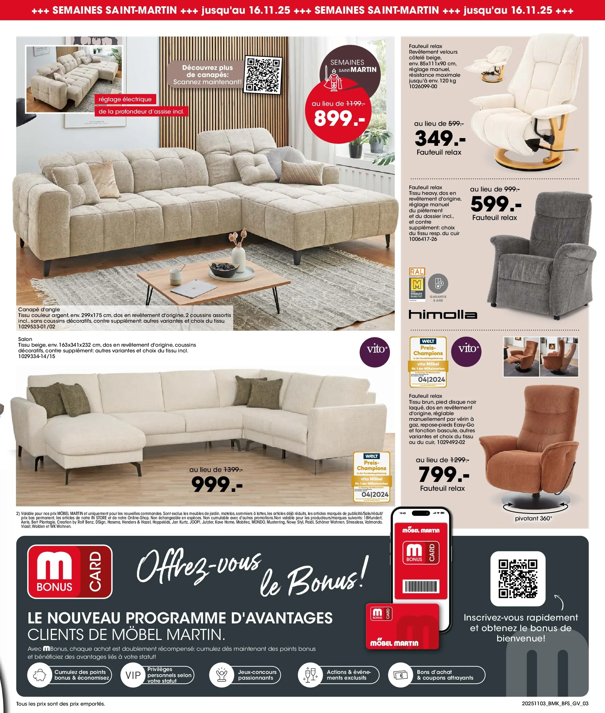 Möbel Martin - Möbel Martin: Offres hebdomadaires à partir du 02/11/2025 - promo en ligne | Page: 3 | Produits: Store, Canapé, Fauteuil