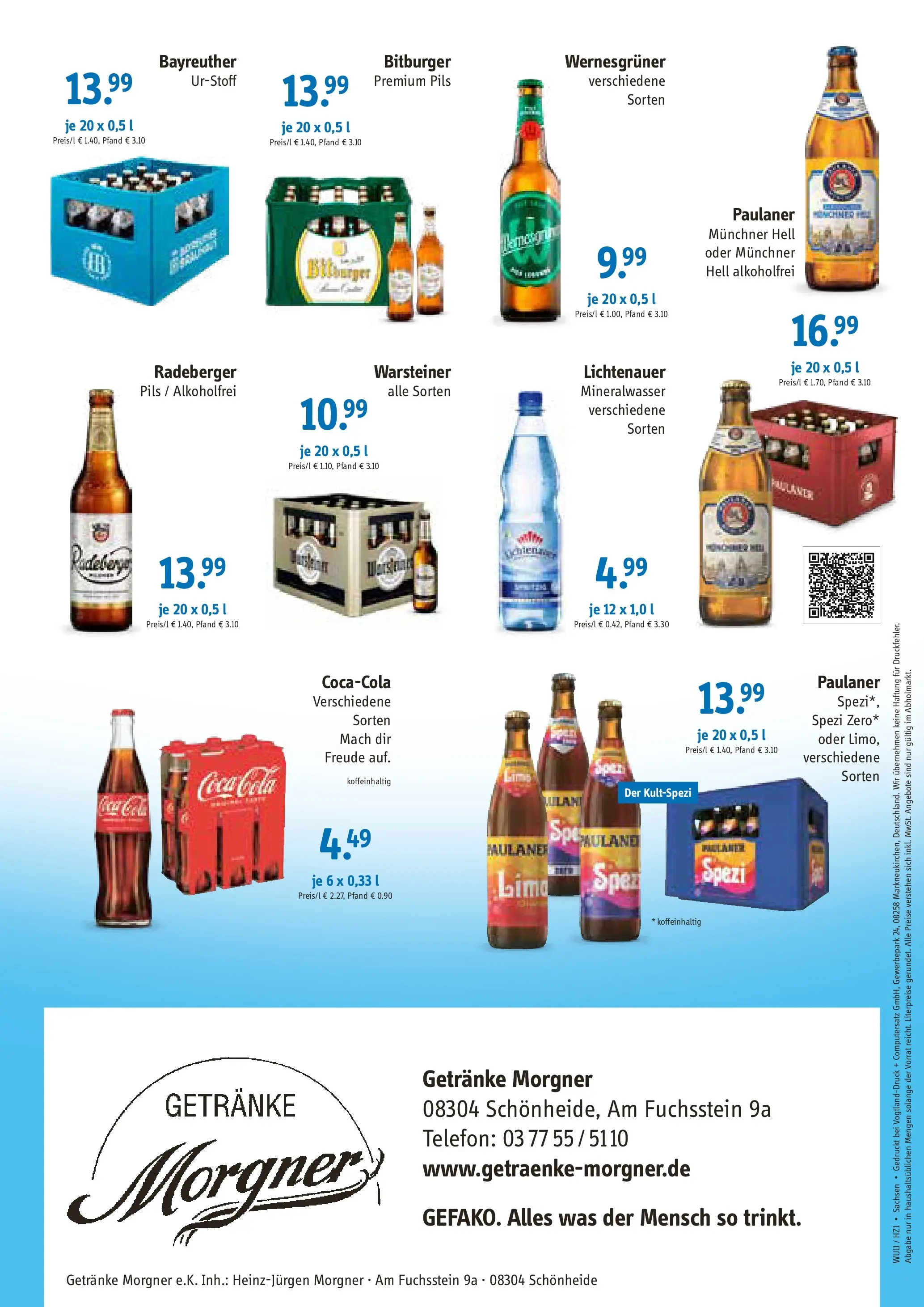 Entdecke - Getränke Morgner: Angebote (ab 26.10.2025) zum Blättern | Seite: 2 | Produkte: Pils, Mineralwasser, Warsteiner, Paulaner