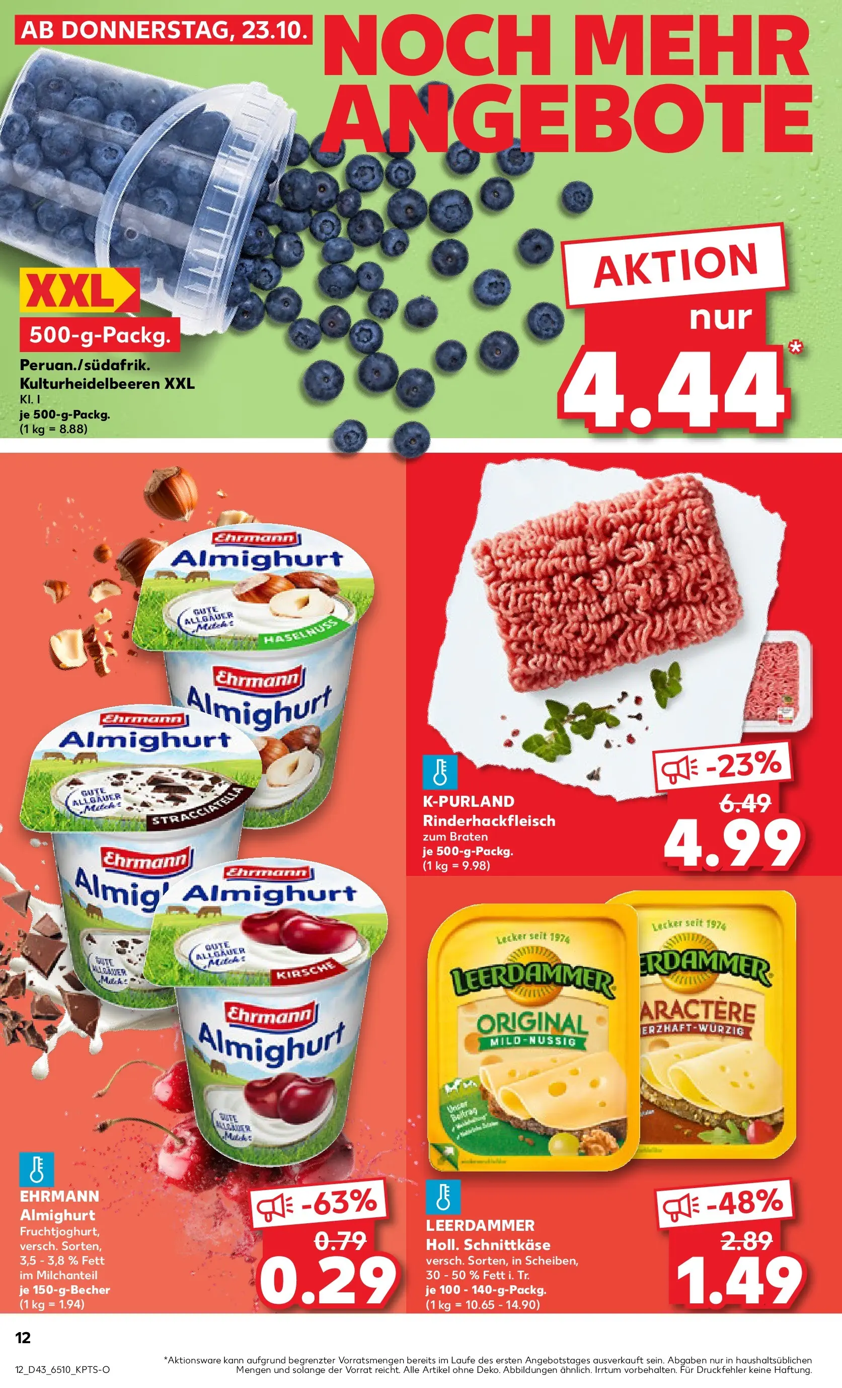 Prospekt Kaufland ab 26.10.2025 » Angebote Online zum Blättern | Seite: 12 | Produkte: Ehrmann almighurt, Leerdammer