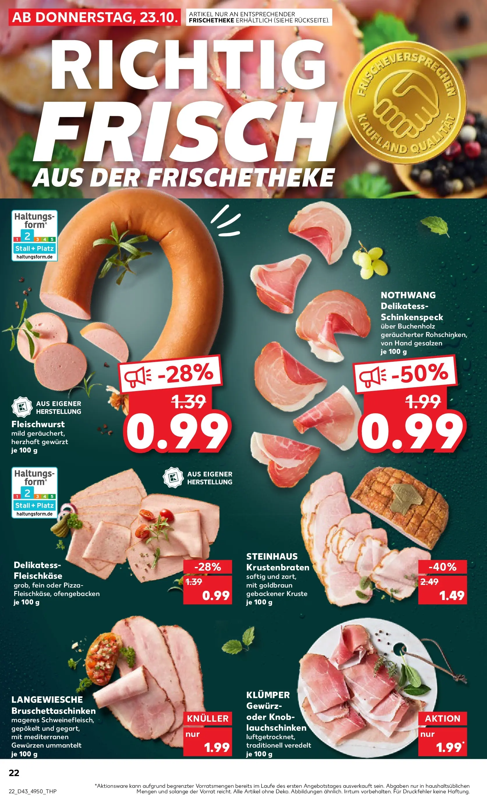 Prospekt Kaufland ab 27.10.2025 » Angebote Online zum Blättern | Seite: 22 | Produkte: Krustenbraten, Pizza